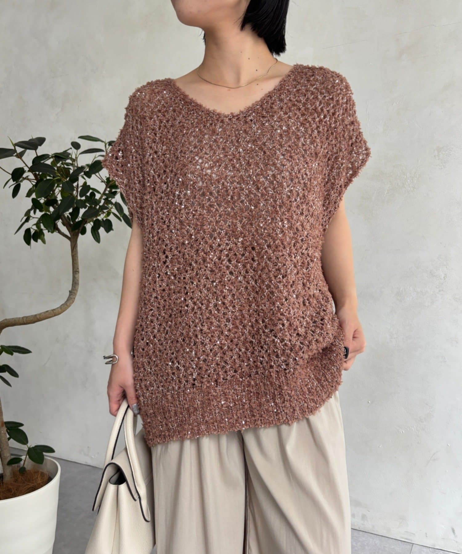 Jena　espace merveilleux(ジェナ　エスパスメルヴェイユ) スパンメッシュジレ