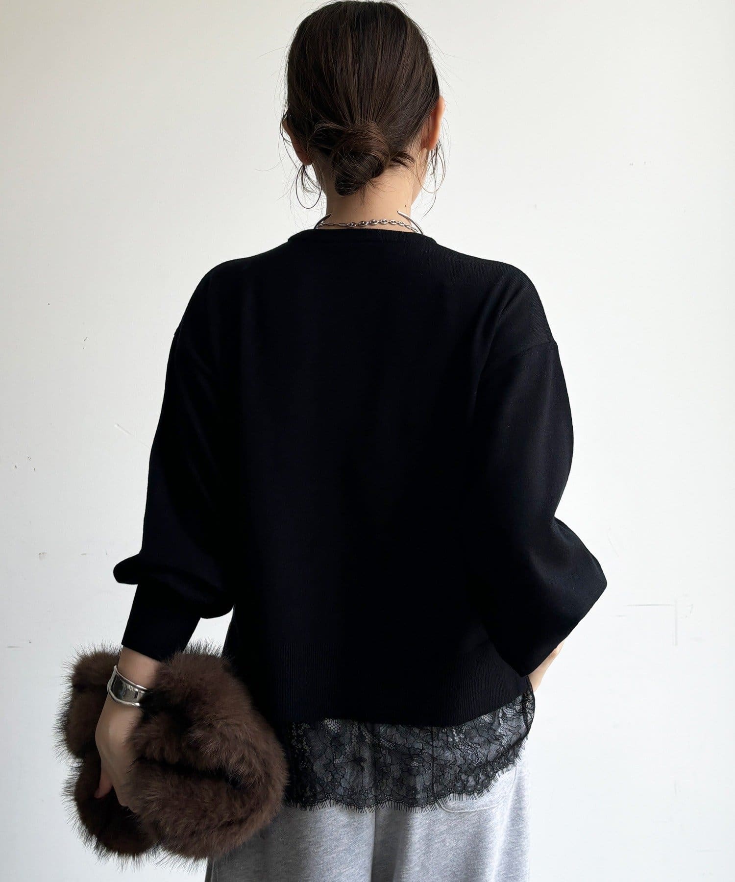DOUDOU(ドゥドゥ) 【WEB限定】レースキャミ＋ニットセット