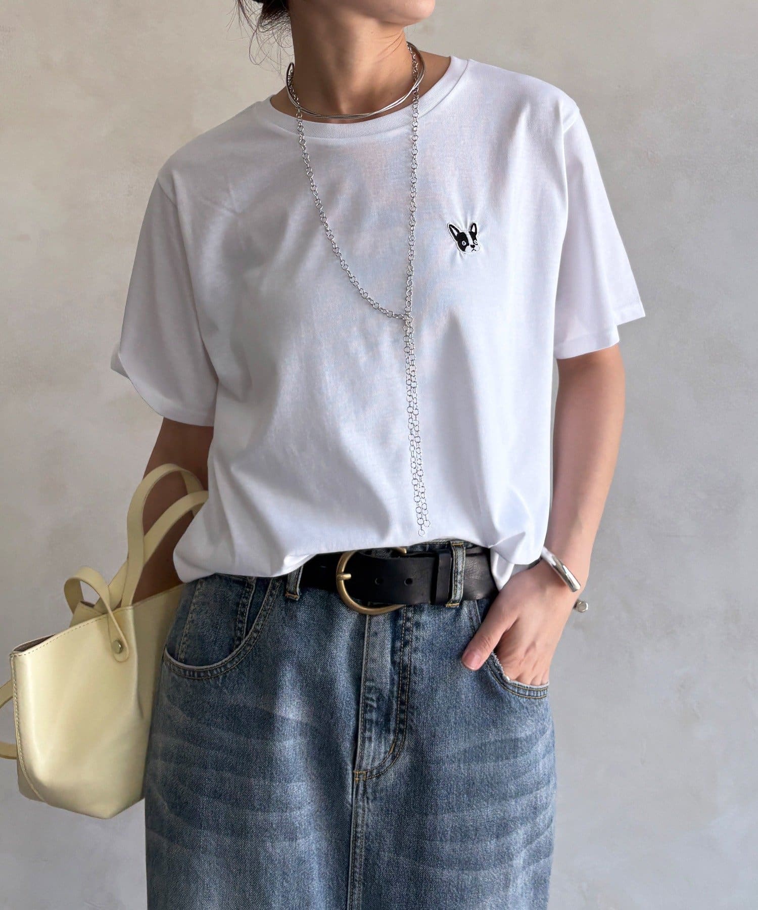 DOUDOU(ドゥドゥ) 【WEB限定】ワッペン風刺繍TEE