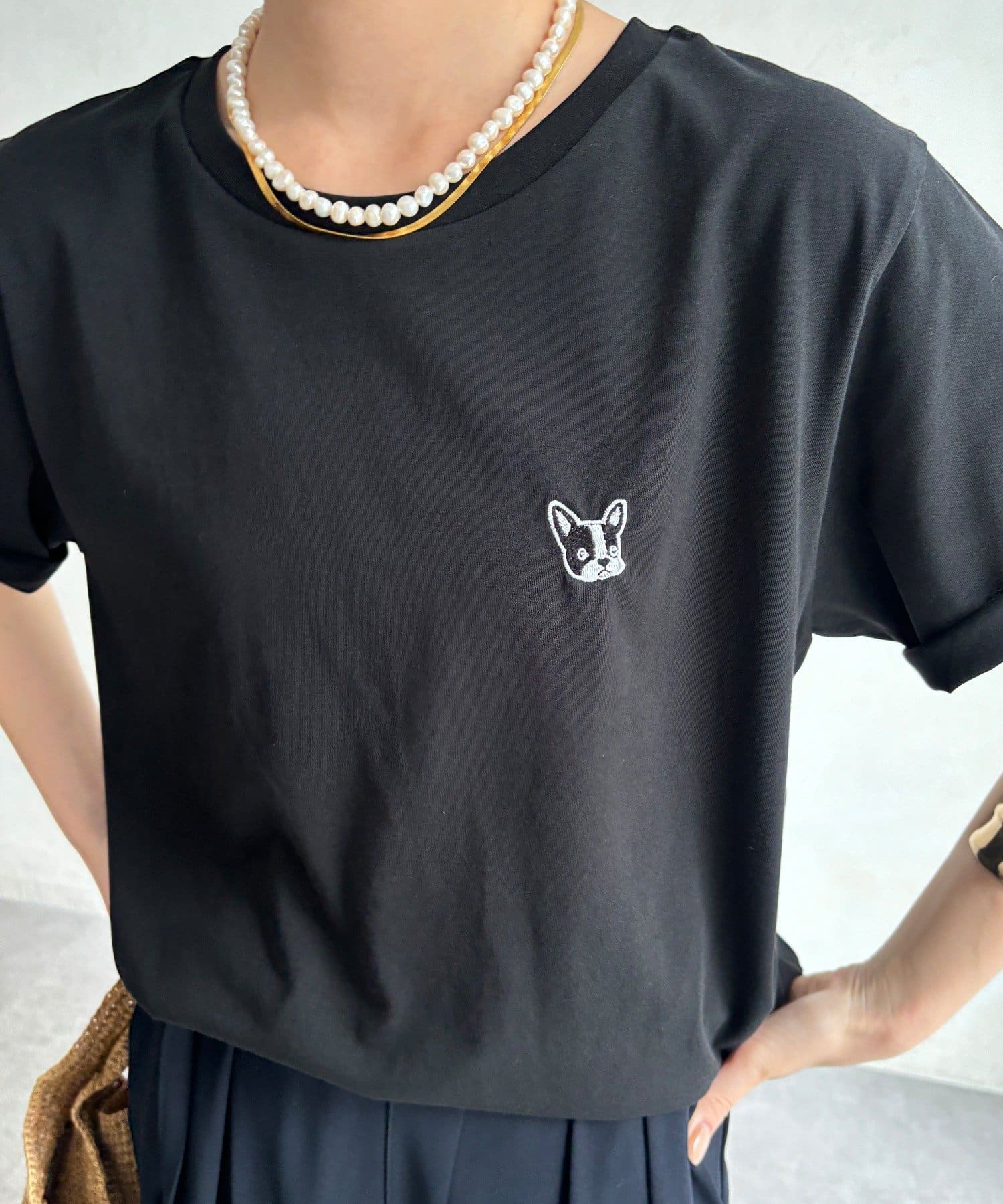DOUDOU(ドゥドゥ) 【WEB限定】ワッペン風刺繍TEE