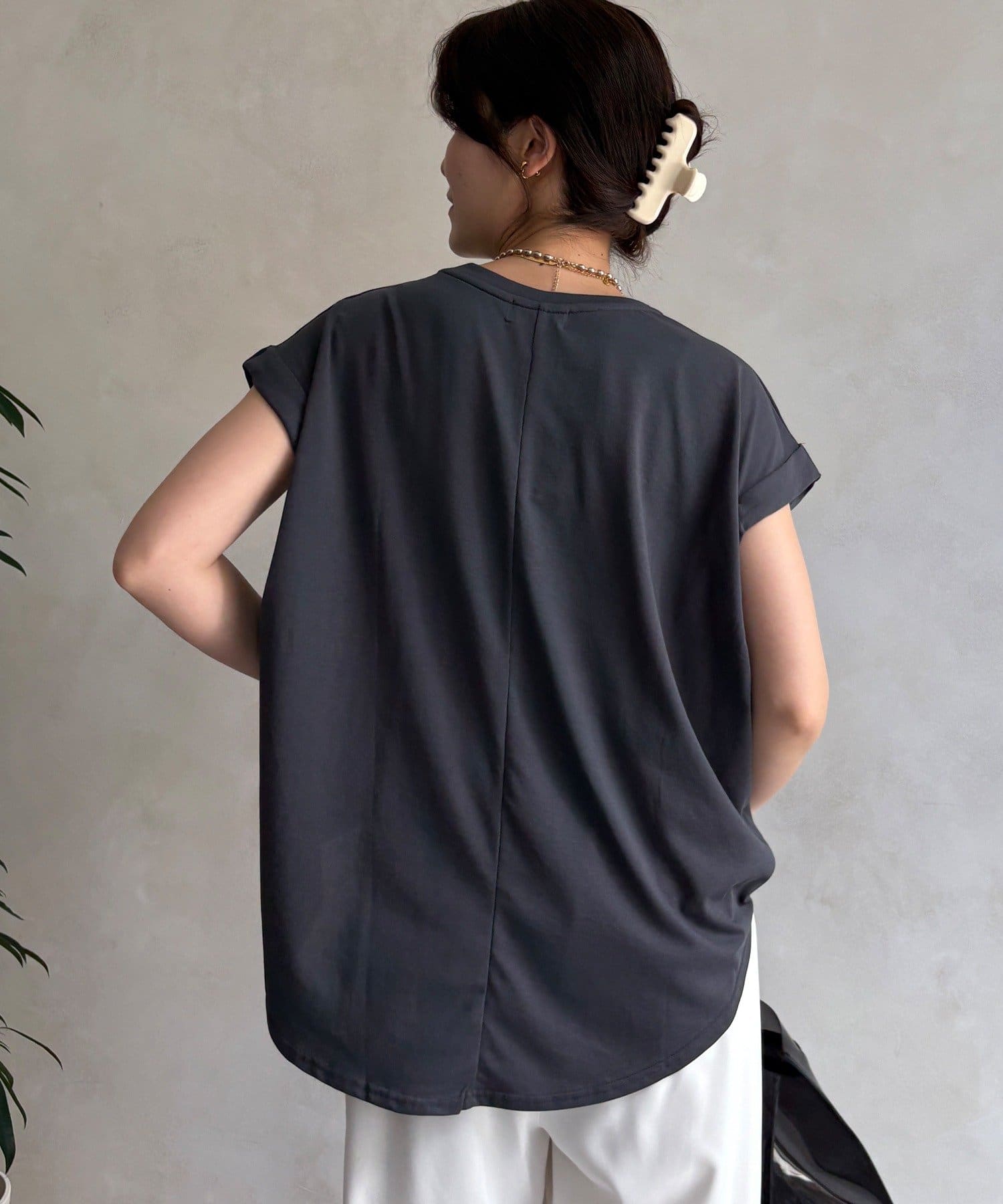DOUDOU(ドゥドゥ) 【WEB限定】肩タックプリントTEE