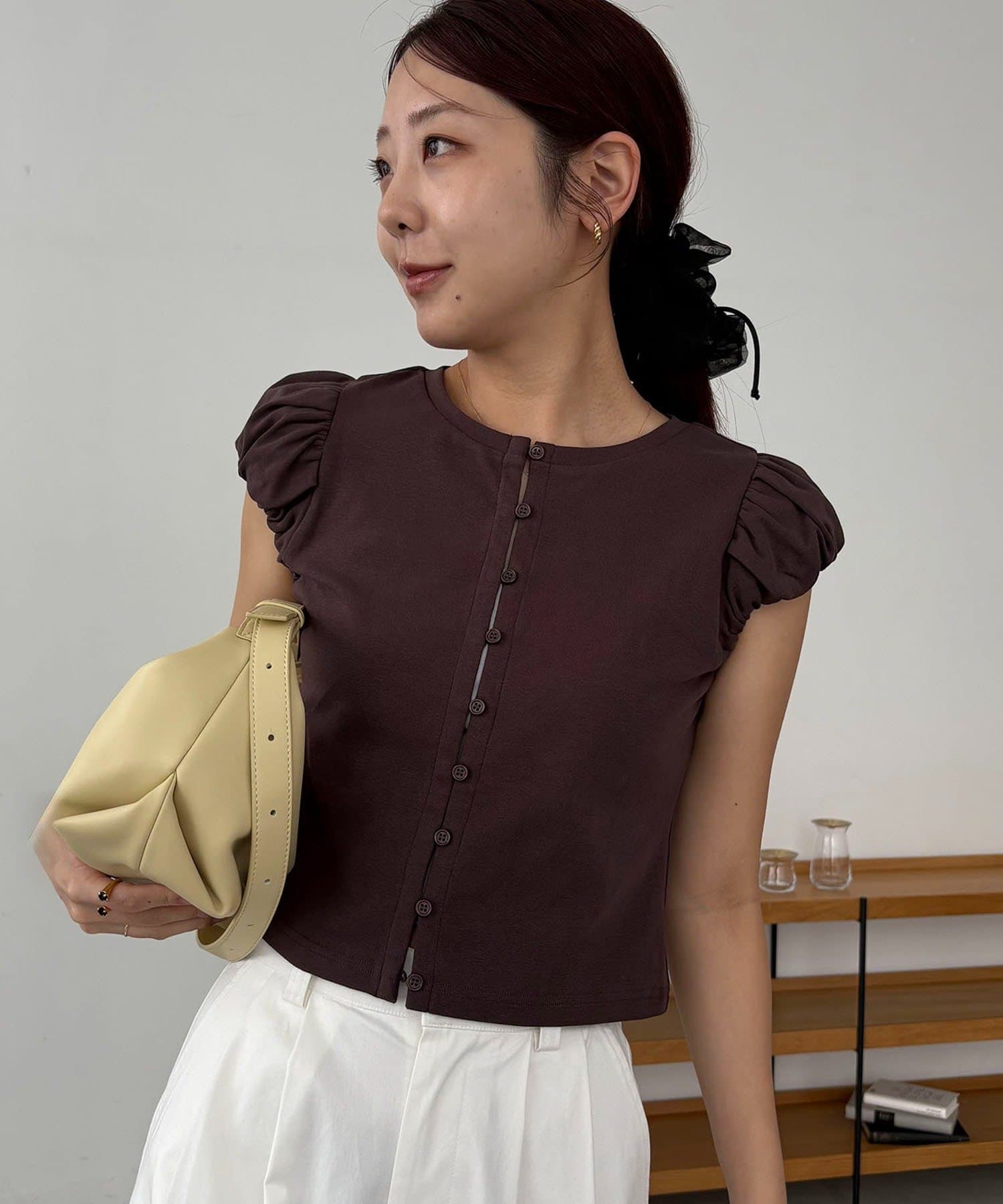 CAPRICIEUX LE'MAGE(カプリシュレマージュ) クラウドミニスリーブT