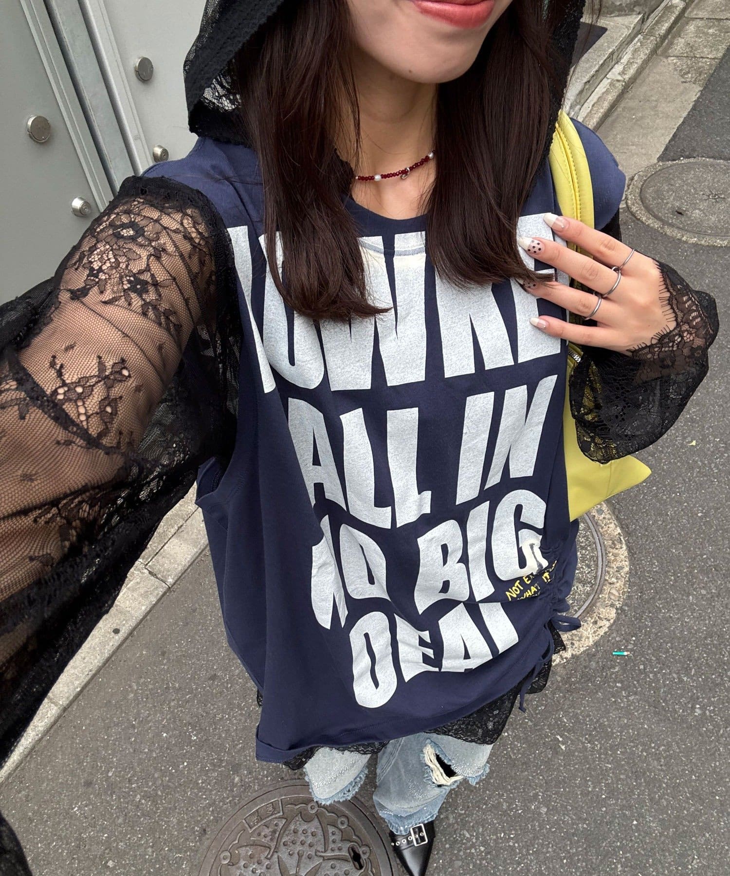 CIAOPANIC(チャオパニック) シャーリングBIGノースリーブTee
