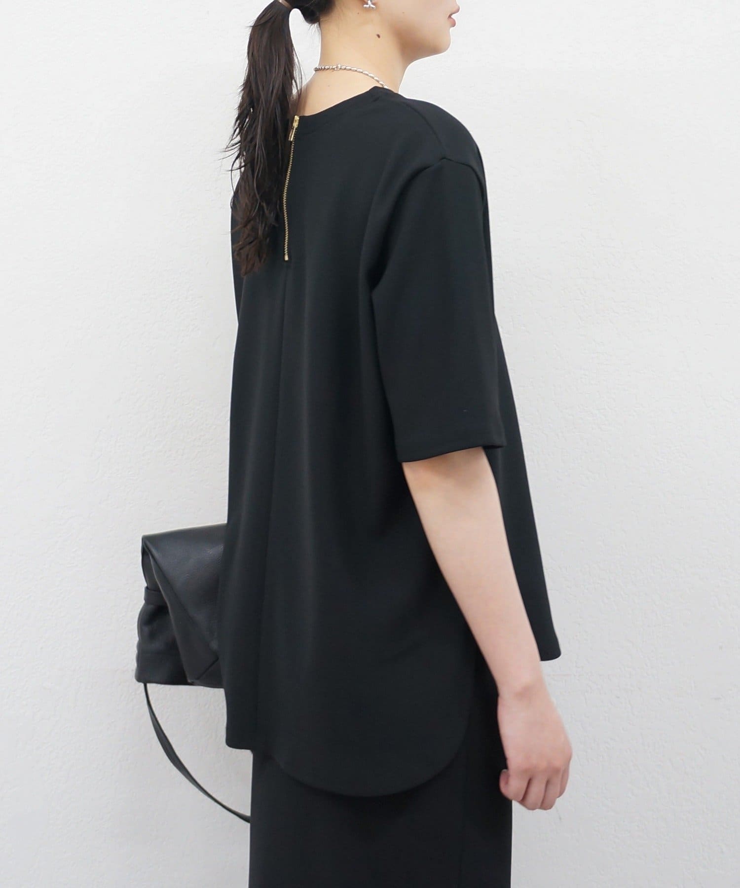 LOUNGEDRESS(ラウンジドレス) 《オン・オフ使える》カットジョーゼットハーフプルオーバー