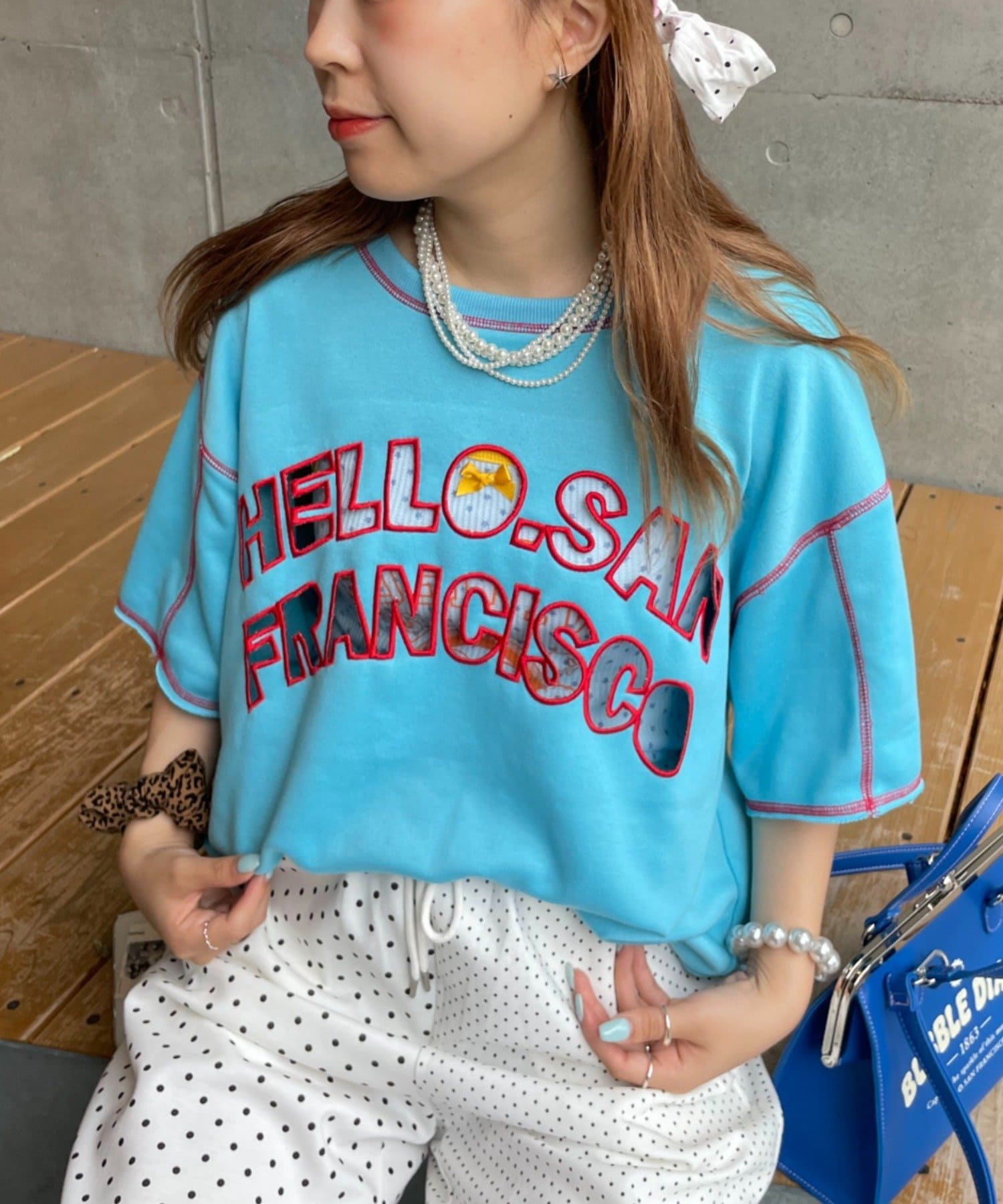 CIAOPANIC TYPY(チャオパニックティピー) 【HELLO.SANFRANCISCO】2WAYハロサンカットアウト半袖TEE