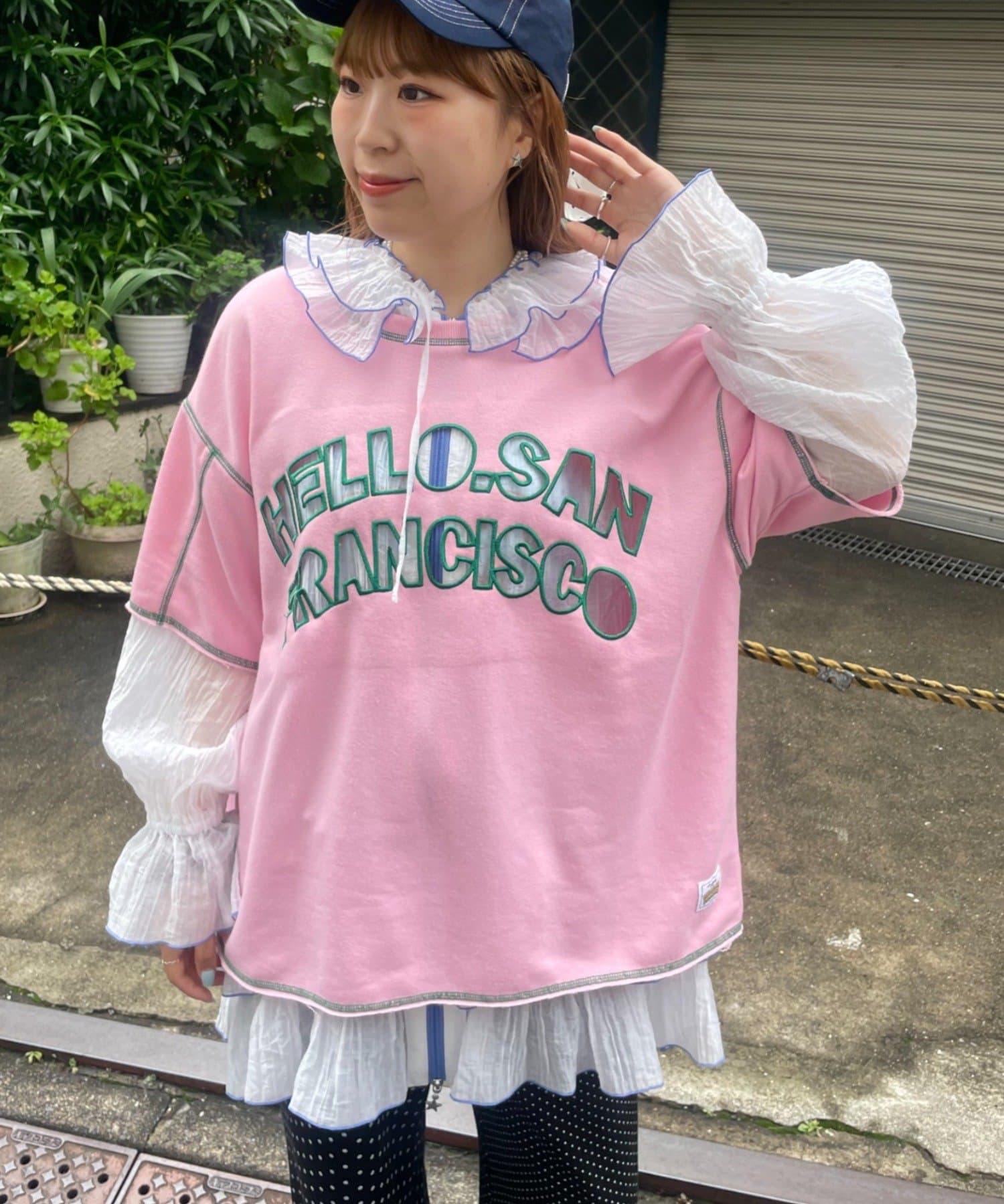 CIAOPANIC TYPY(チャオパニックティピー) 【HELLO.SANFRANCISCO】2WAYハロサンカットアウト半袖TEE