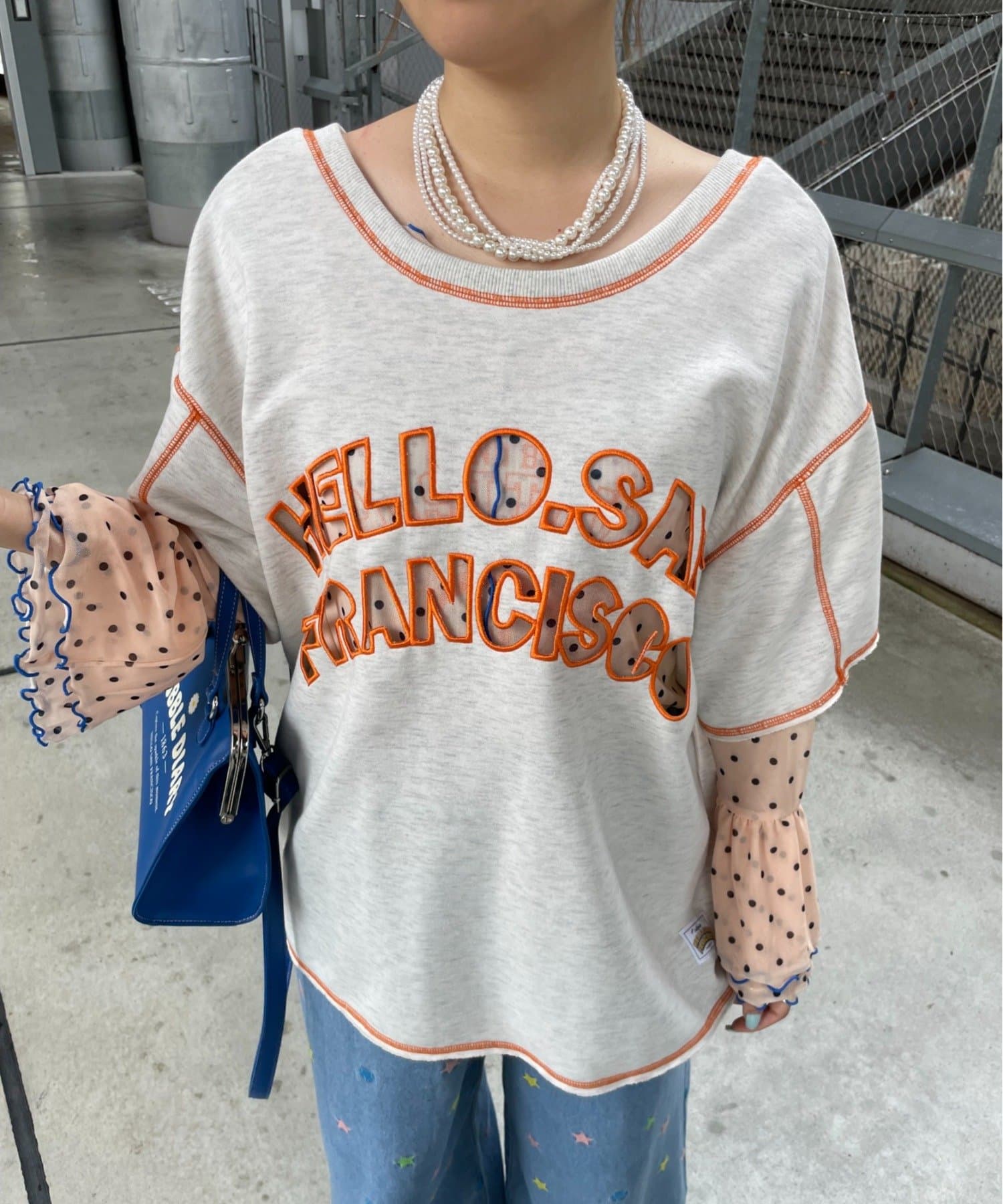 CIAOPANIC TYPY(チャオパニックティピー) 【HELLO.SANFRANCISCO】2WAYハロサンカットアウト半袖TEE