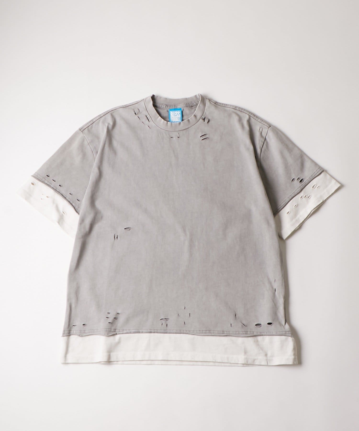 OUTLET(アウトレット) 【WHO'S WHO gallery】ESS YOU レイヤードダメージTEE