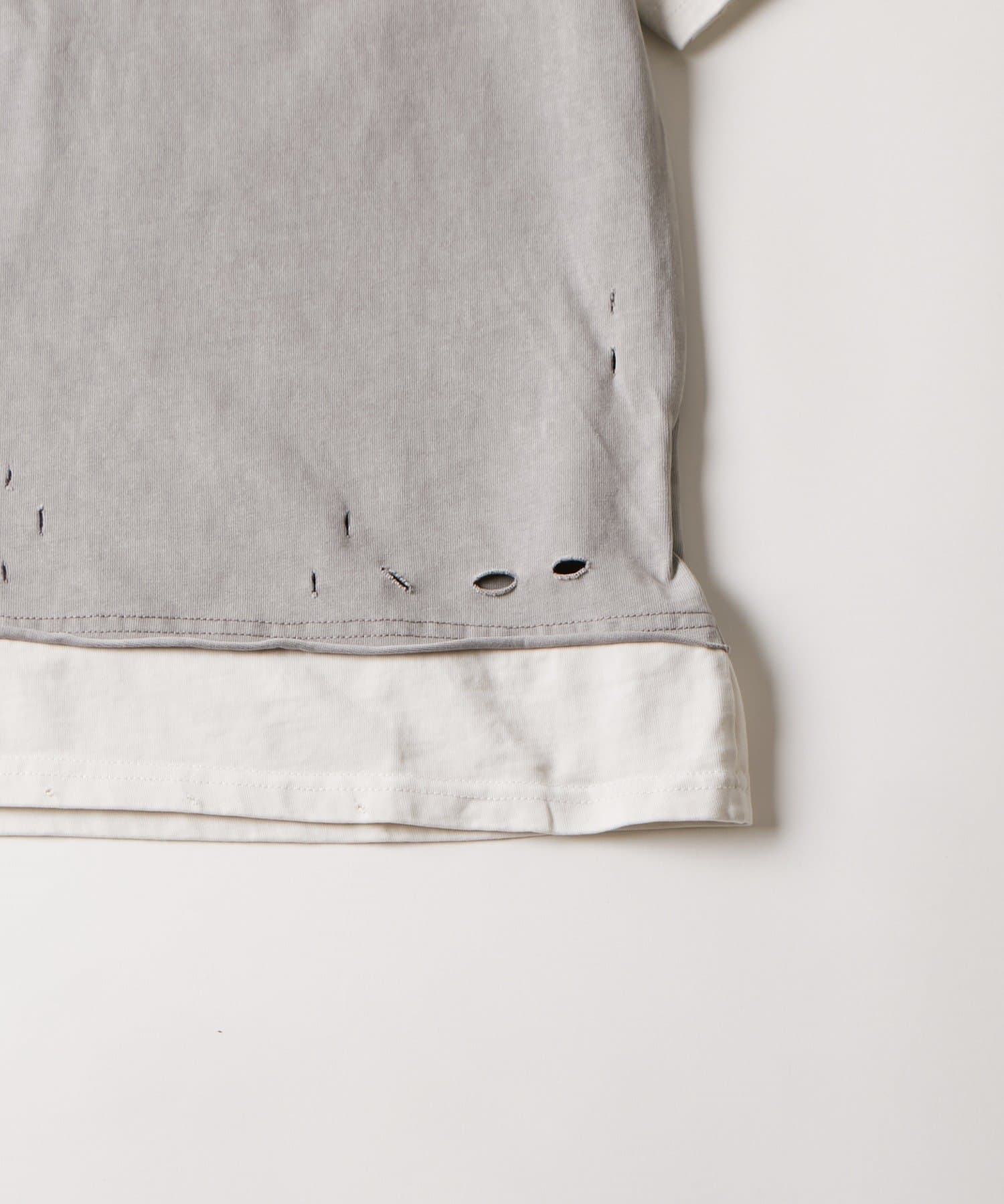 OUTLET(アウトレット) 【WHO'S WHO gallery】ESS YOU レイヤードダメージTEE