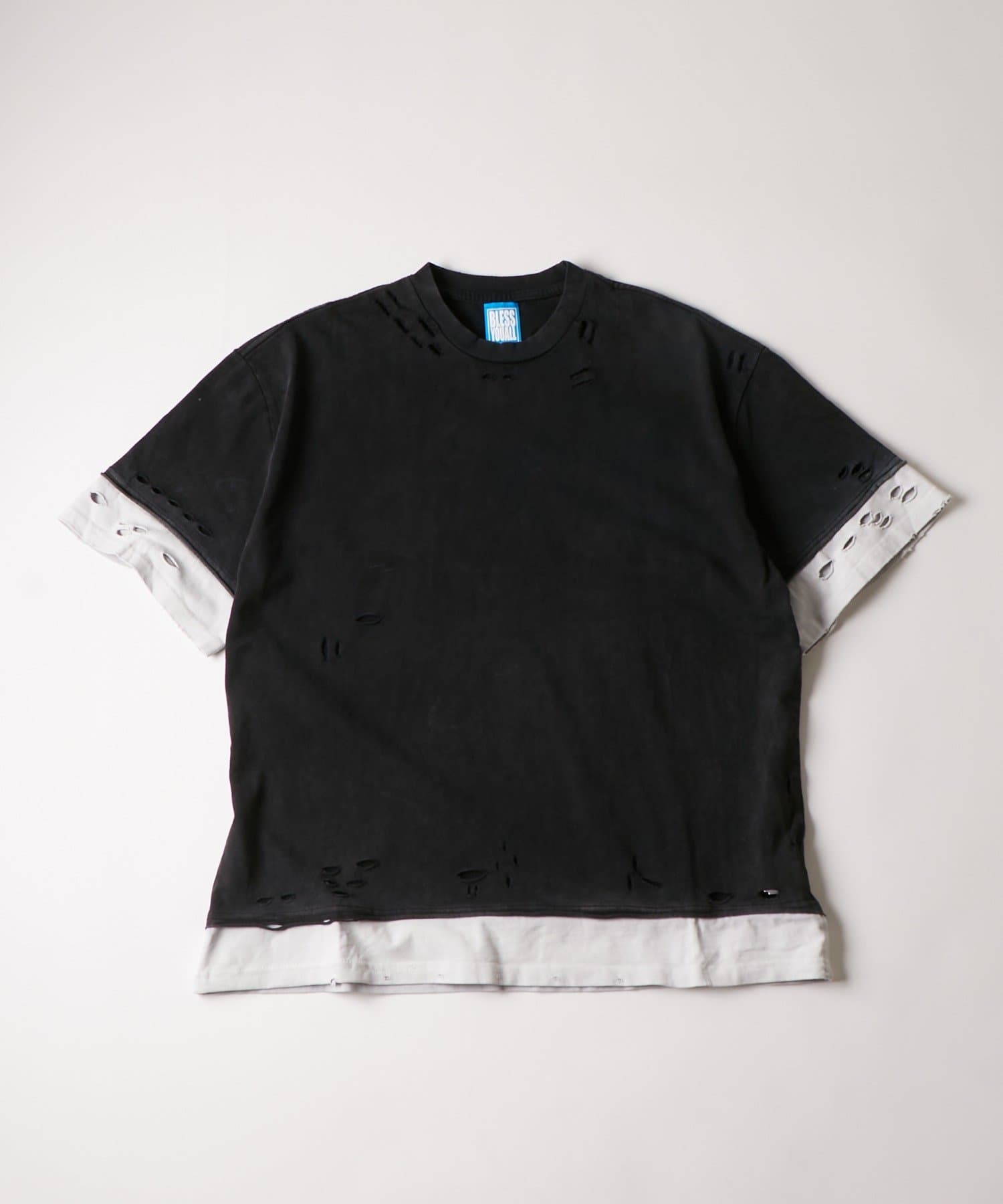 OUTLET(アウトレット) 【WHO'S WHO gallery】ESS YOU レイヤードダメージTEE