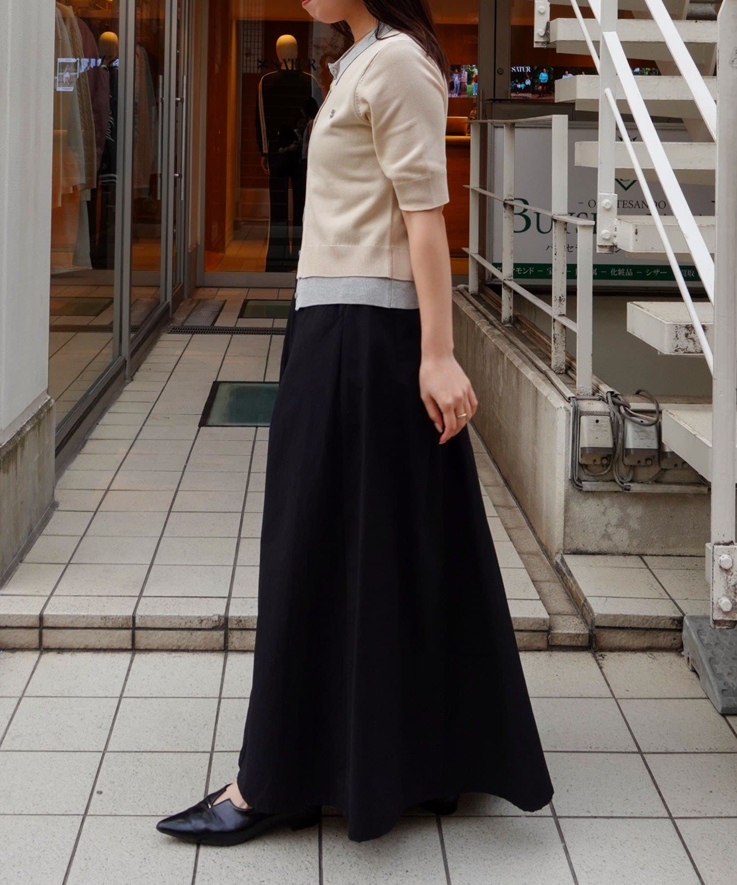 OUTLET(アウトレット) 【CAPRICIEUX LE'MAGE】半袖レイヤードポロニットカーディガン