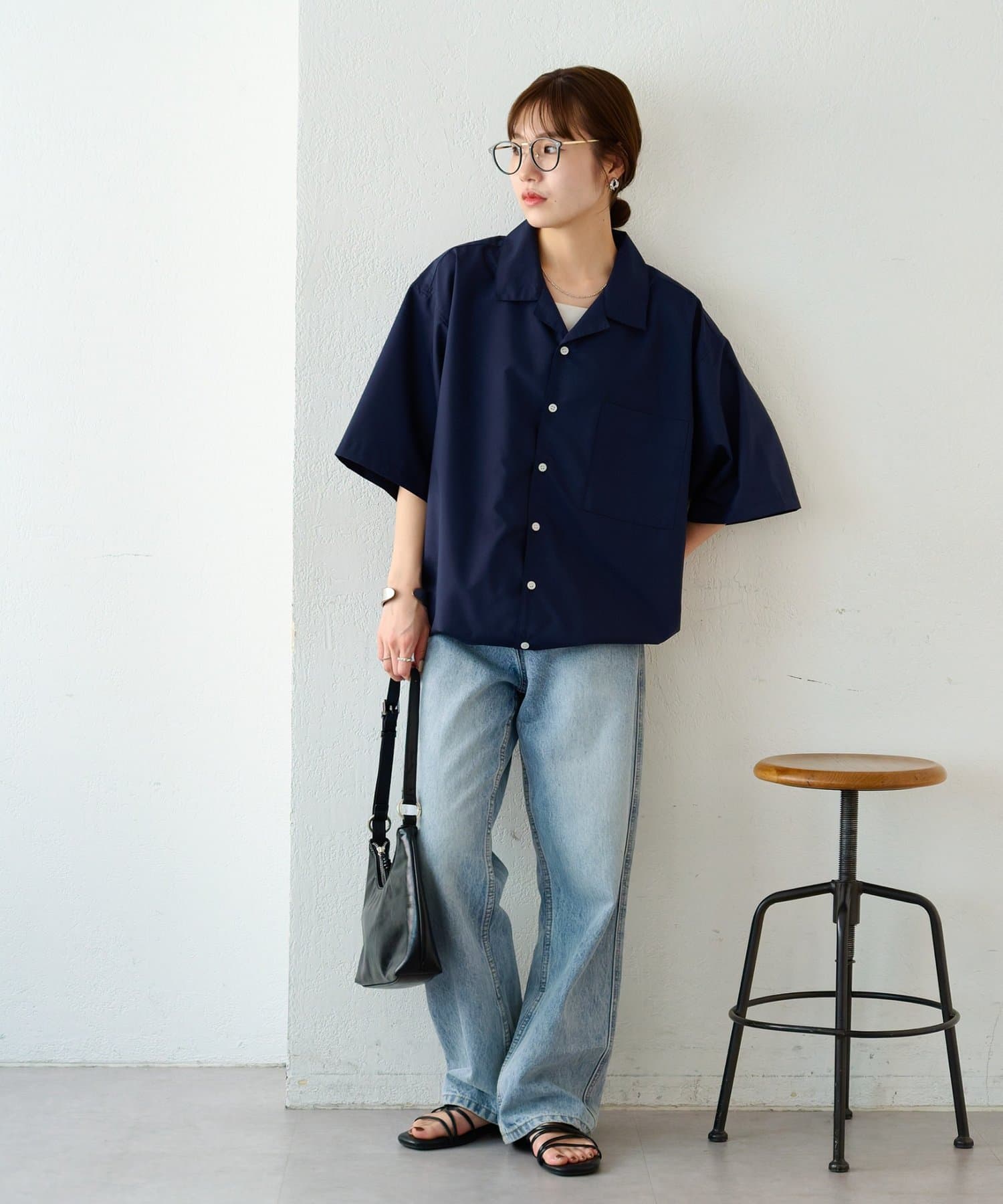 OUTLET(アウトレット) 【Discoat】裾ドロストオープンカラーオーバーシャツ《ユニセックス》