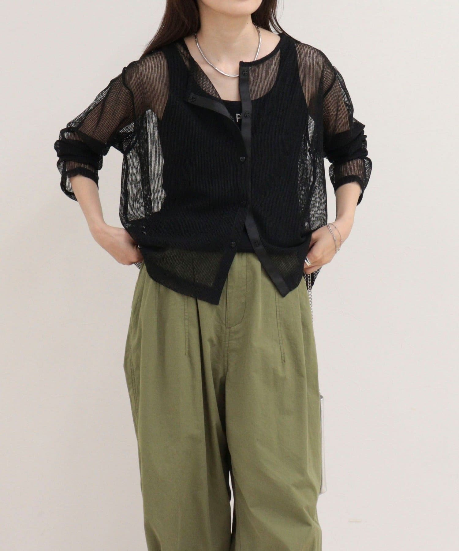 FREDY & GLOSTER(フレディ アンド グロスター) シアーストライプカットカーディガン