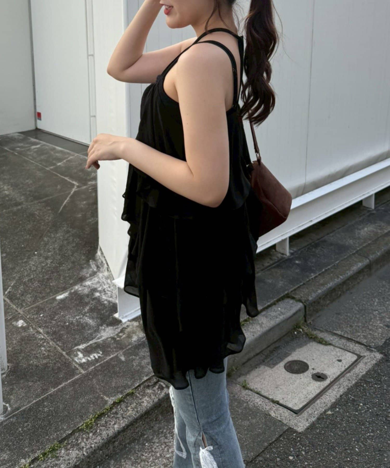 NICE CLAUP / OLIVE des OLIVE OUTLET(ナイスクラップ  / オリーブ デ オリーブ アウトレット) 【continuer】儚げフェミニン”を叶えるティアードキャミチュニック