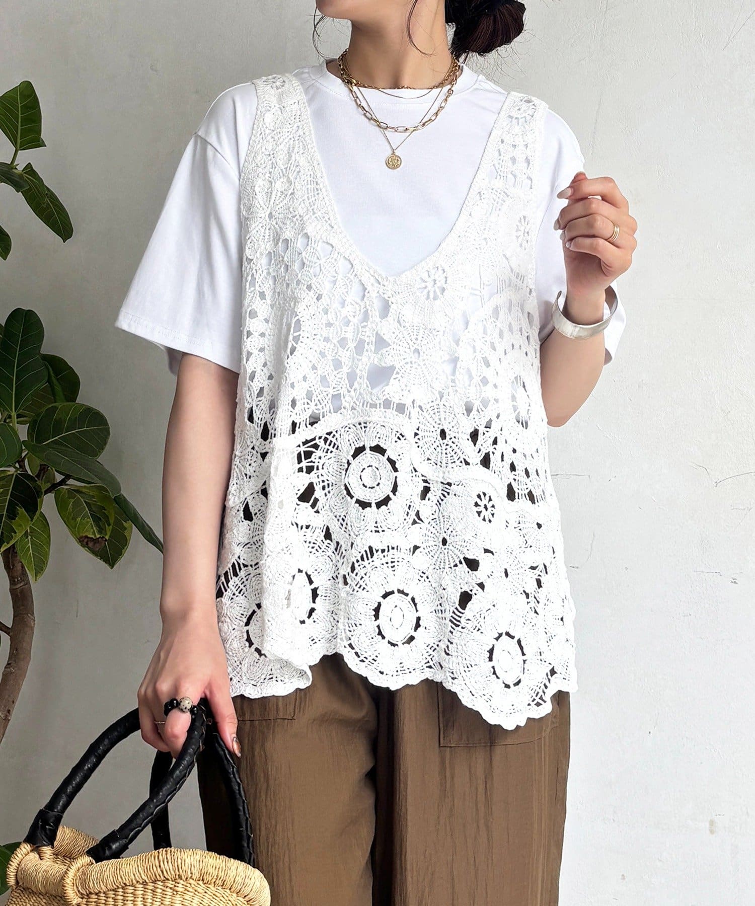 un dix cors(アンディコール) クロシェ×TEEセット