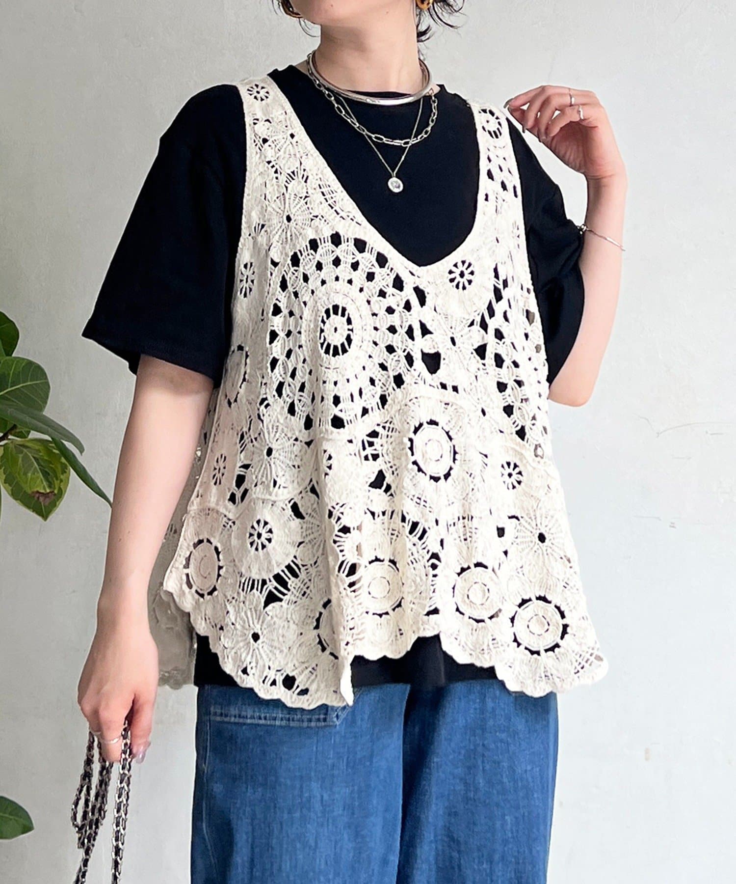 un dix cors(アンディコール) クロシェ×TEEセット