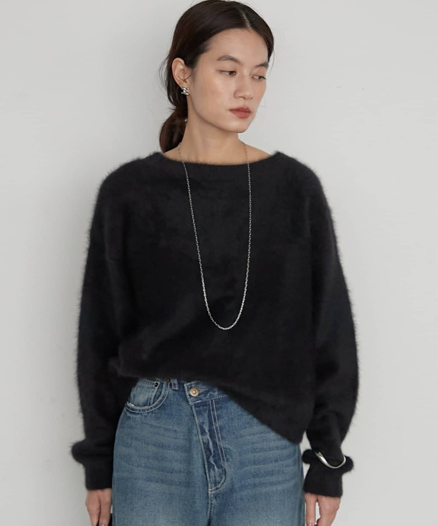 LOUNGEDRESS(ラウンジドレス) 《前後着用可》ファーカシミヤ2WAYカーディガン