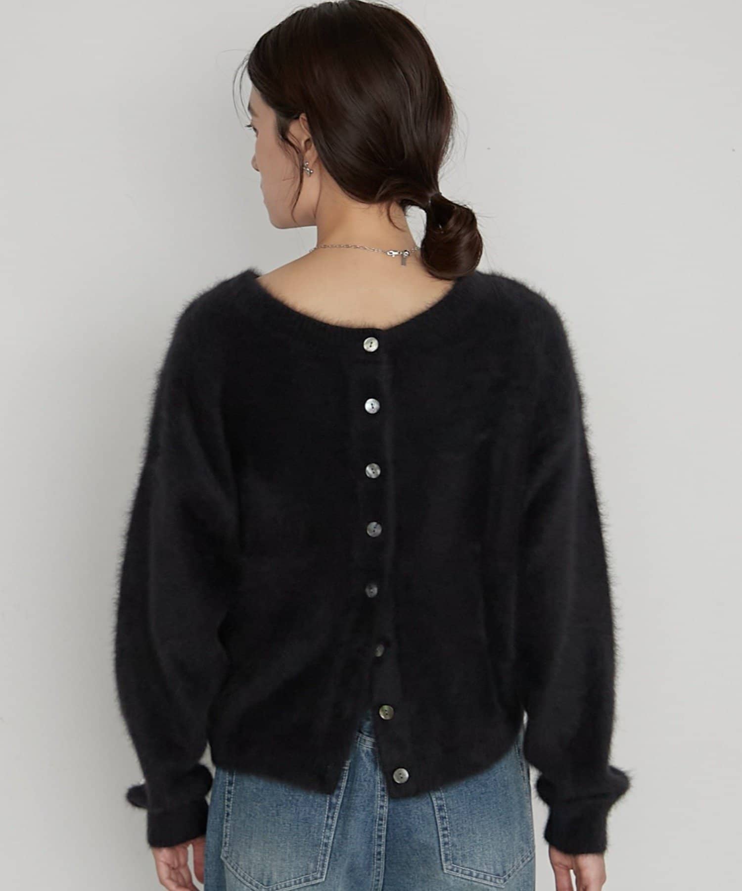 LOUNGEDRESS(ラウンジドレス) 《前後着用可》ファーカシミヤ2WAYカーディガン