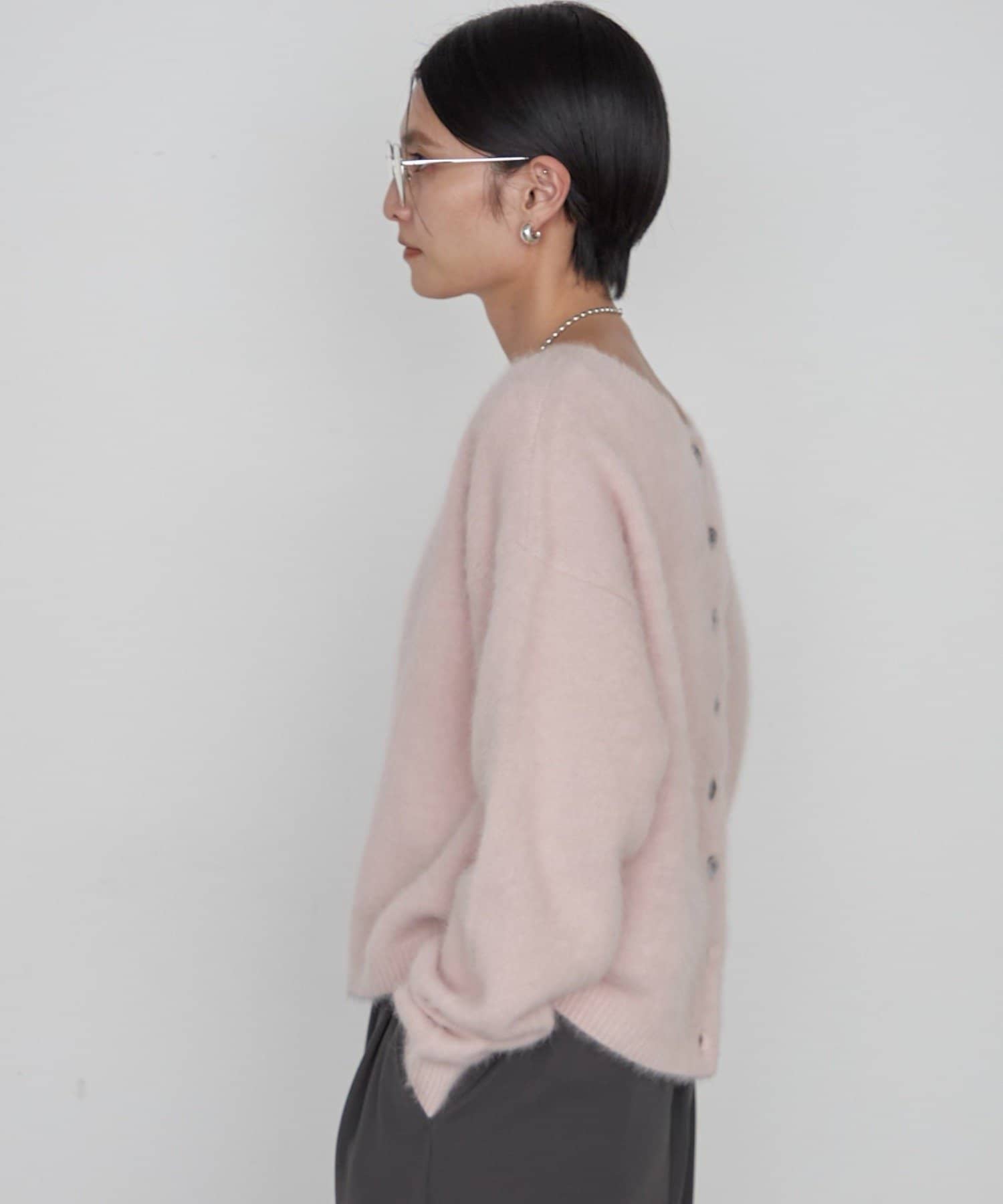 LOUNGEDRESS(ラウンジドレス) 《前後着用可》ファーカシミヤ2WAYカーディガン