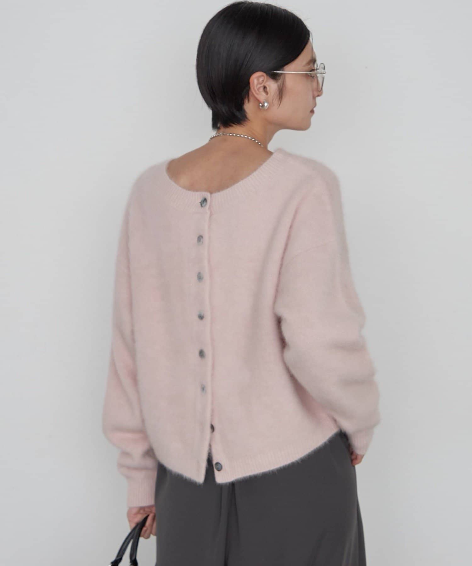 LOUNGEDRESS(ラウンジドレス) 《前後着用可》ファーカシミヤ2WAYカーディガン