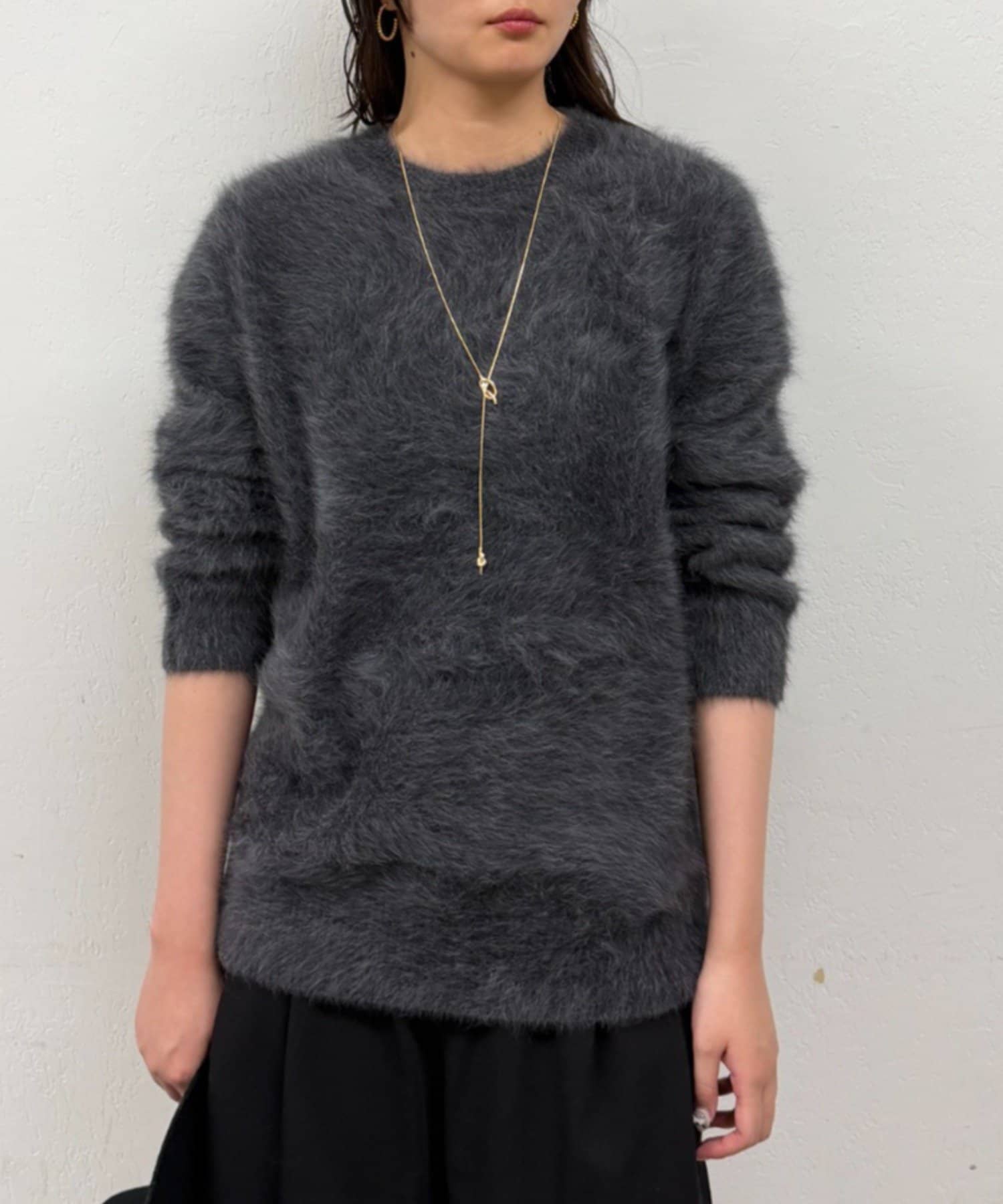 【美品】coel ウォッシュドチノロングジレ【ネイビー】起毛加工 FURカシミヤミンクライククルーニット | LOUNGEDRESS(ラウンジドレス