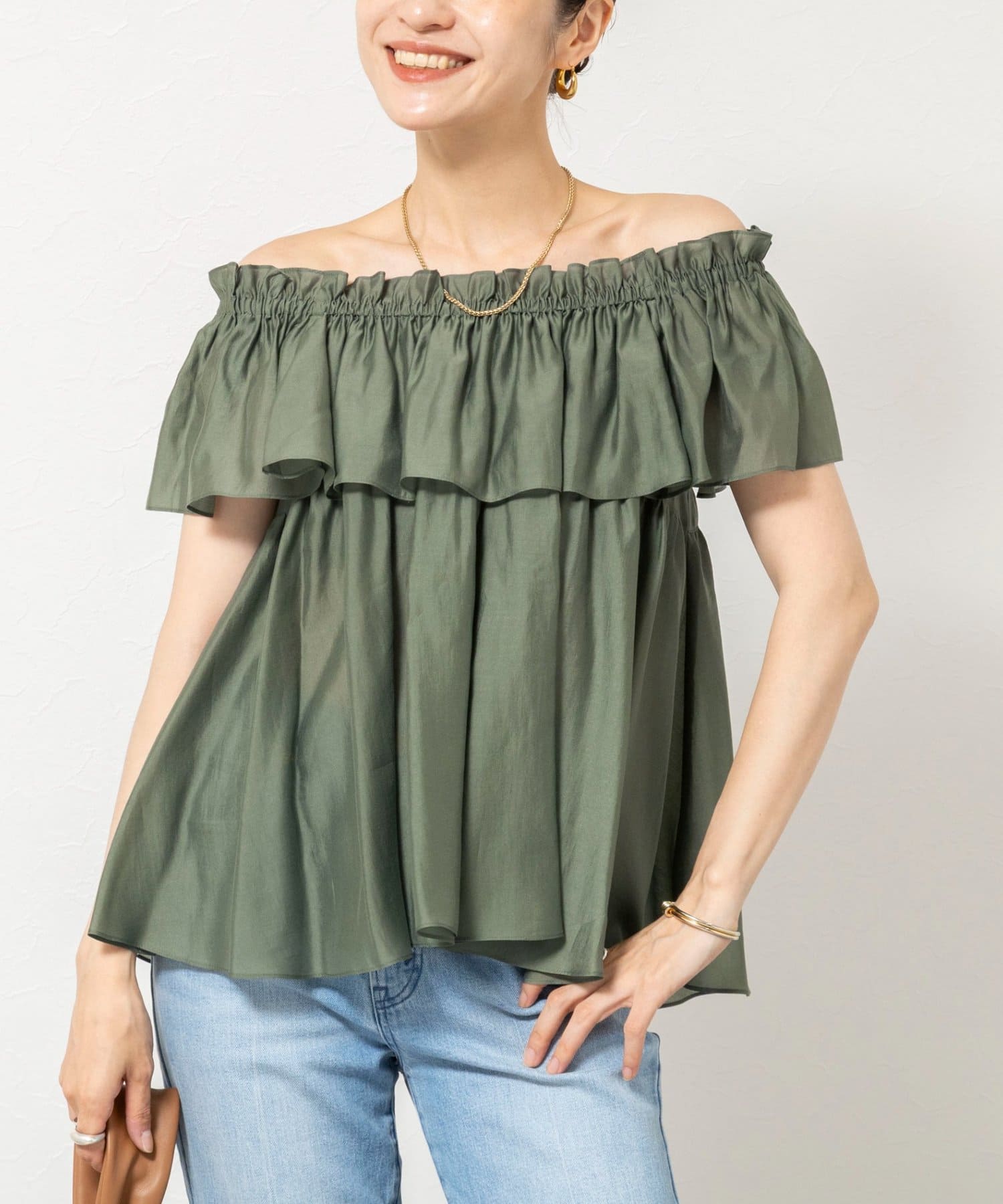 NOLLEY'S(ノーリーズ) 《セットアップ対応》【BEC】ウォッシャブルシアーローンオフショルブラウス