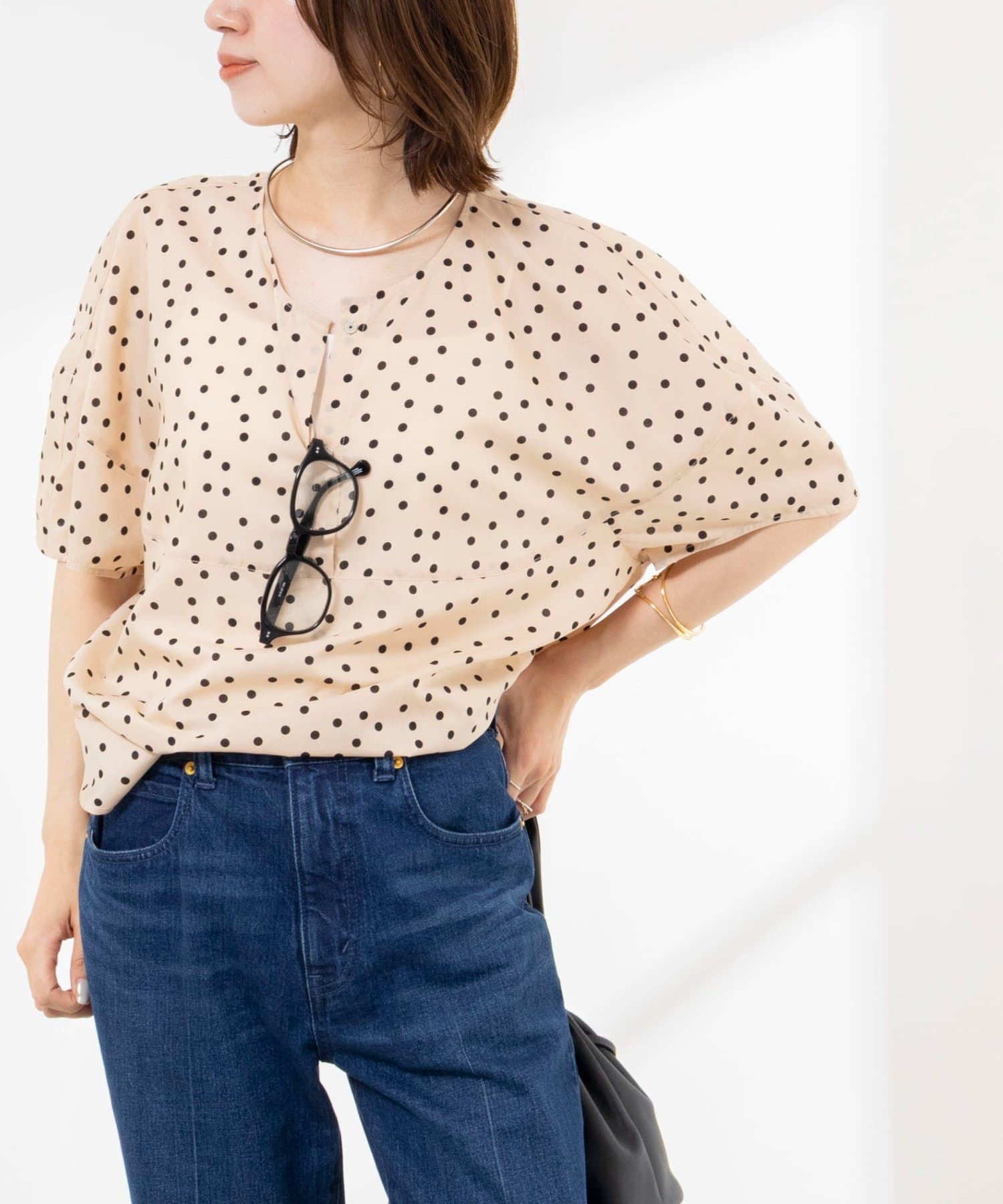 NOLLEY'S(ノーリーズ) 《接触冷感》ウォッシャブルキャップスリーブプルオーバー