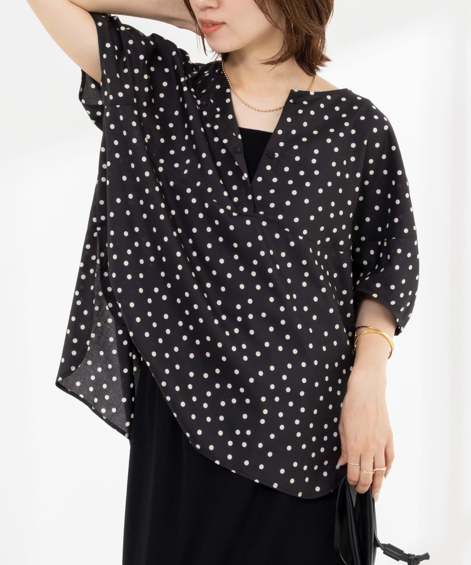 NOLLEY'S(ノーリーズ) 《接触冷感》ウォッシャブルキャップスリーブプルオーバー