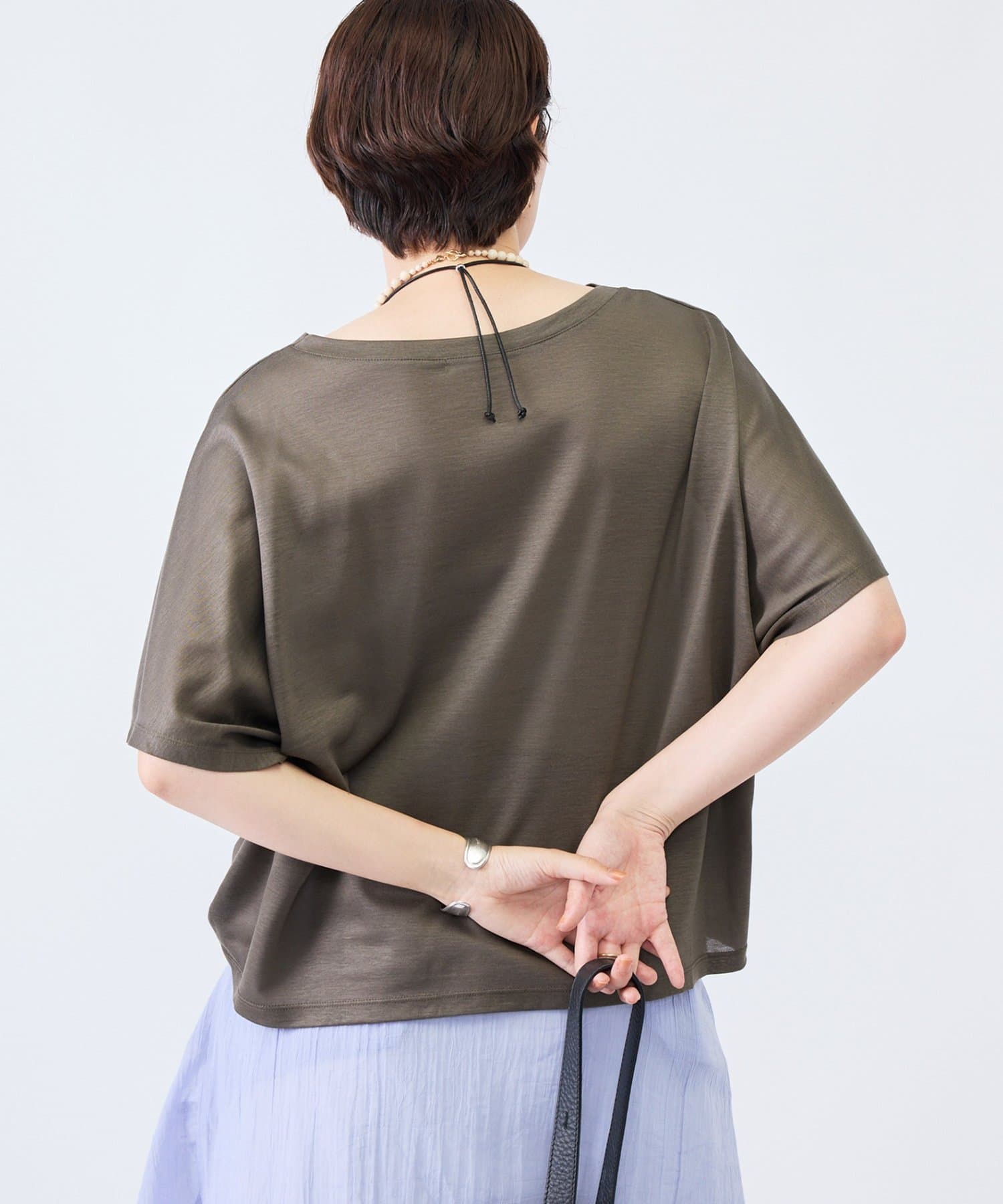 NOLLEY'S(ノーリーズ) 《接触冷感》ウォッシャブルハリジェンヌケーププルオーバー