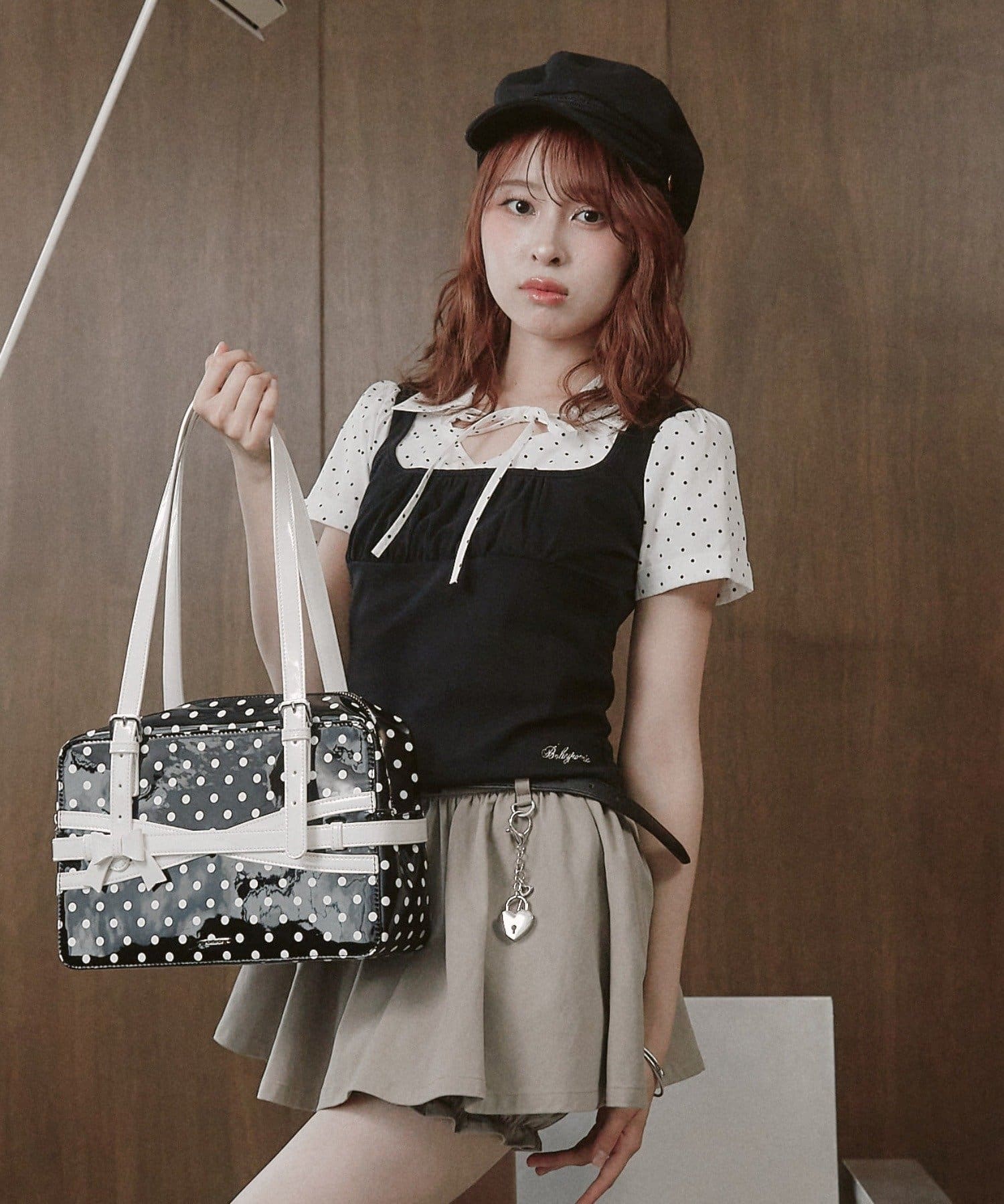 OLIVE des OLIVE(オリーブ デ オリーブ) シャツレイヤードパフ袖トップス