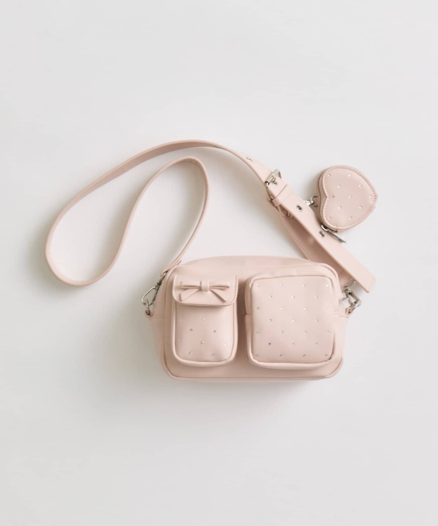 OLIVE des OLIVE(オリーブ デ オリーブ) ハートポーチ付きキラキラショルダーバッグ