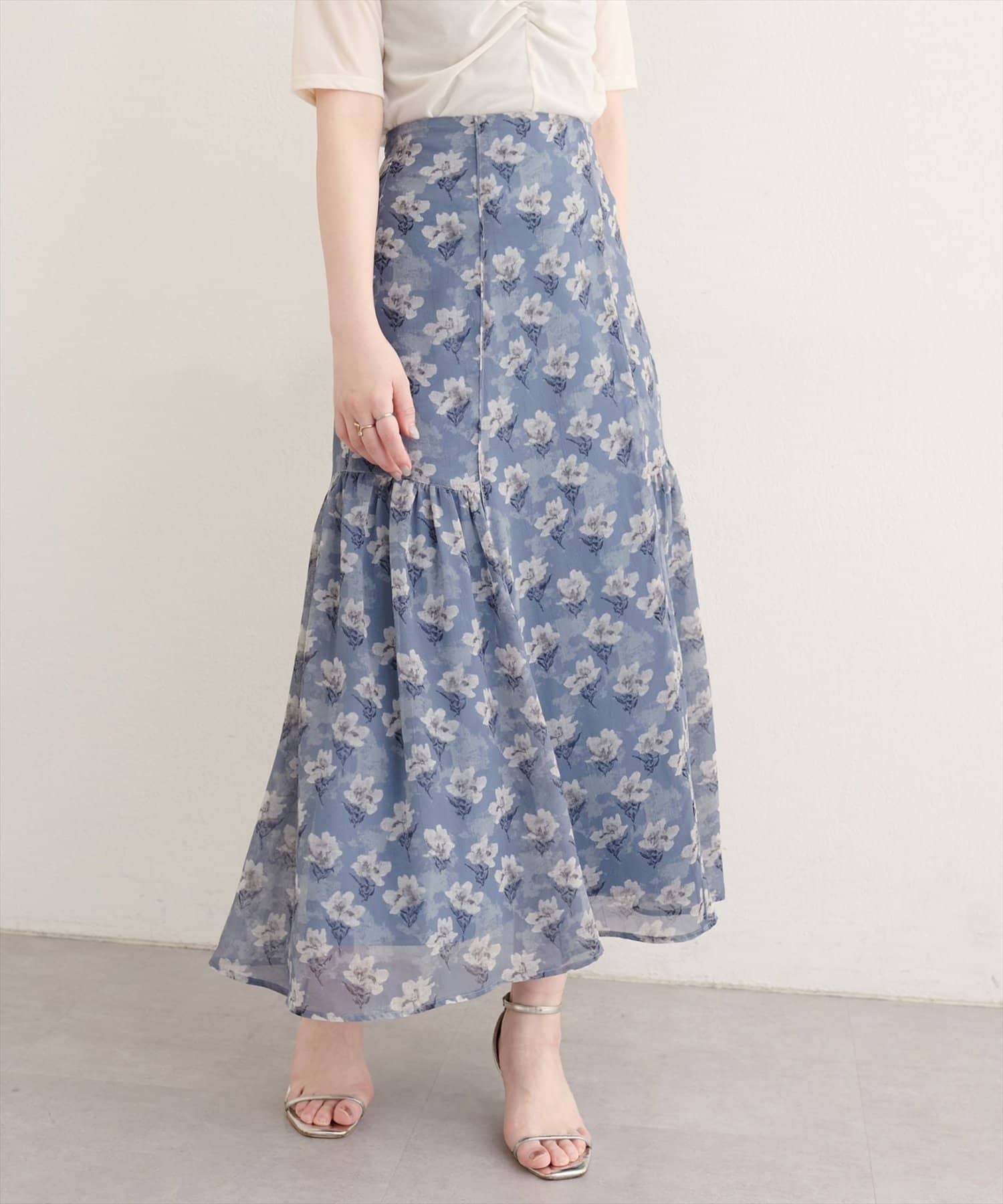 NICE CLAUP / OLIVE des OLIVE OUTLET(ナイスクラップ  / オリーブ デ オリーブ アウトレット) 【natural couture】フラワーマーメイドギャザースカート