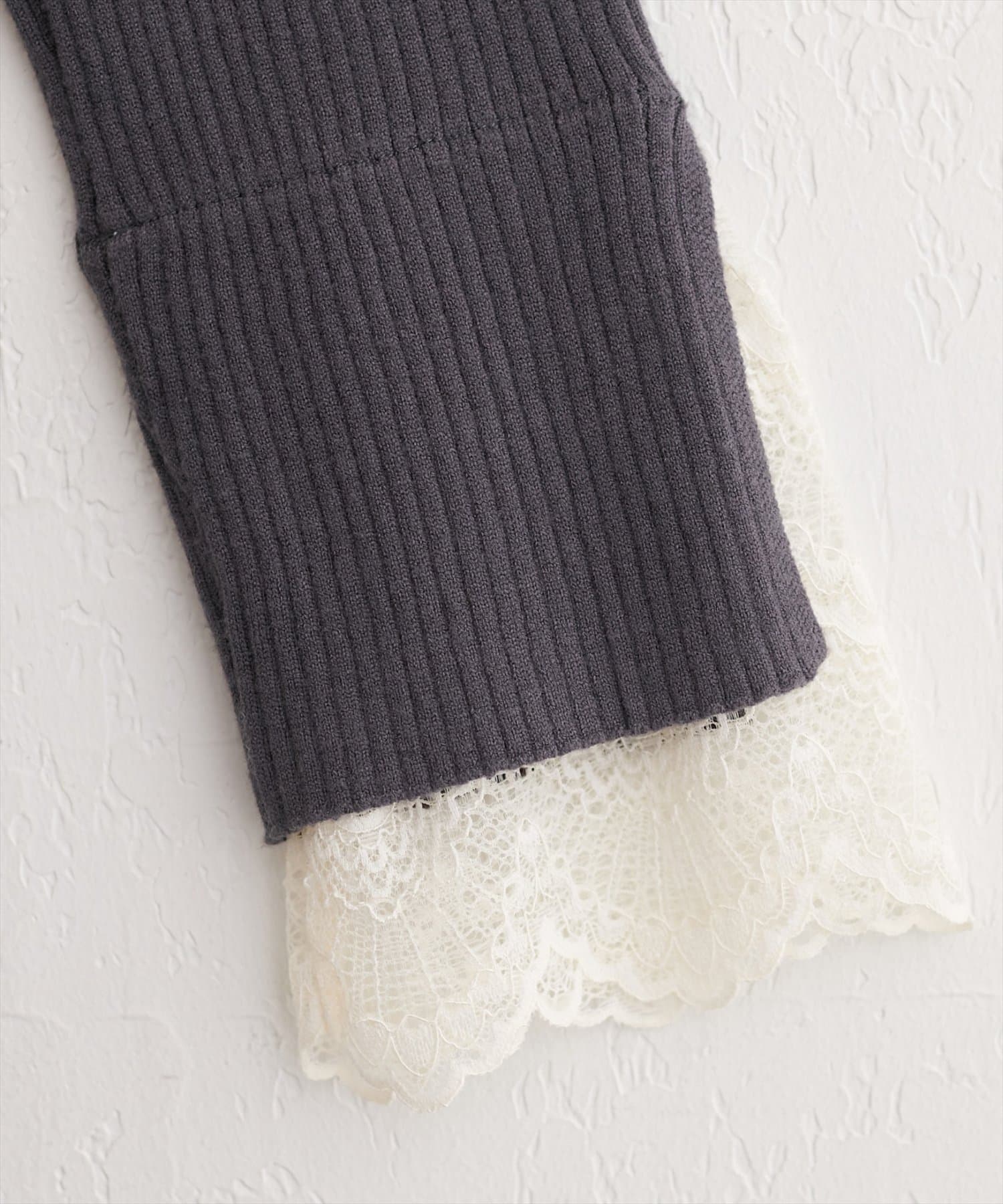 NICE CLAUP / OLIVE des OLIVE OUTLET(ナイスクラップ  / オリーブ デ オリーブ アウトレット) 【EVERY.VERY niceclaup】前後2WAY袖口レースリブニット