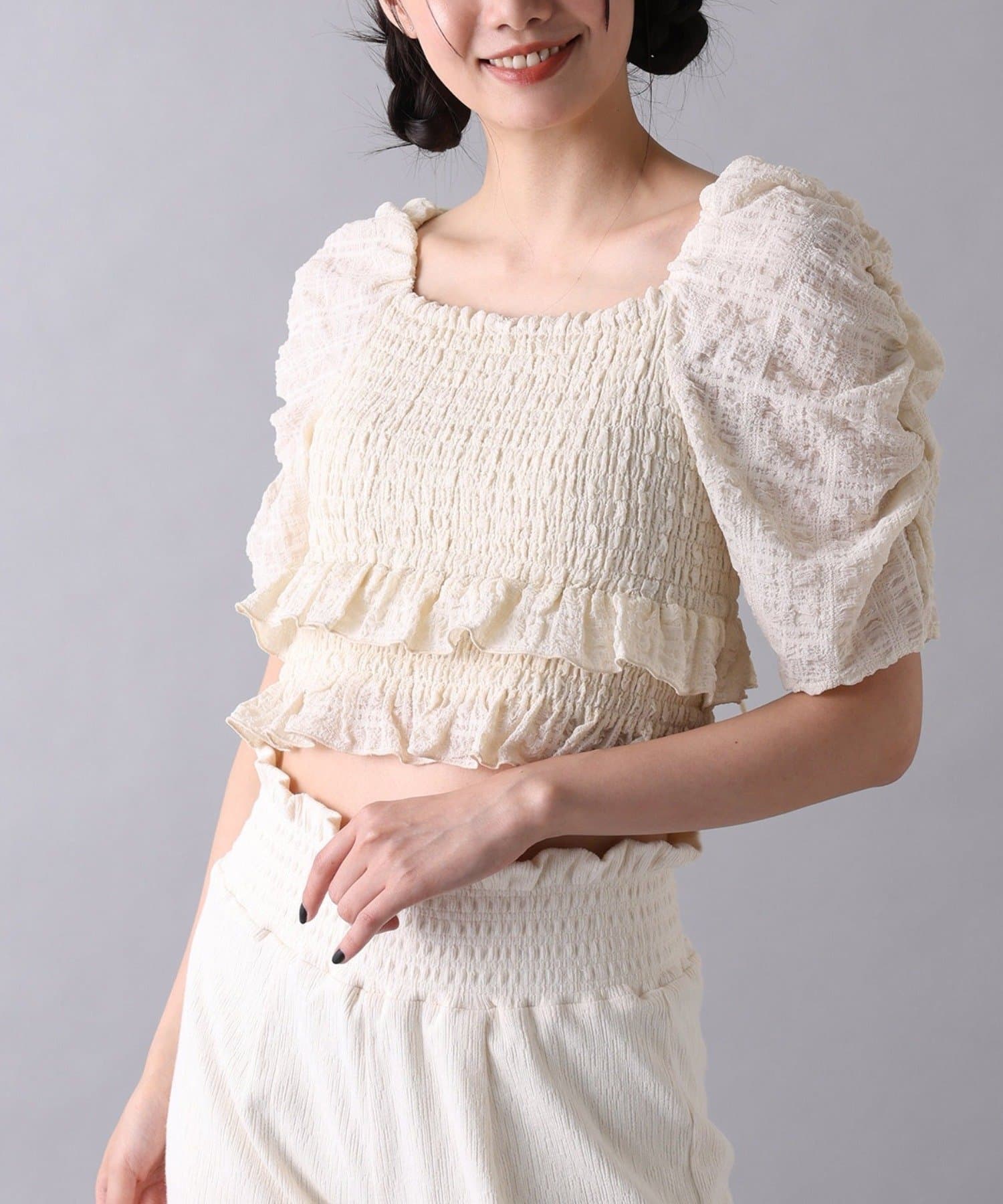 Seemi.】シャーリングブラウス | NICE CLAUP / OLIVE des OLIVE OUTLET