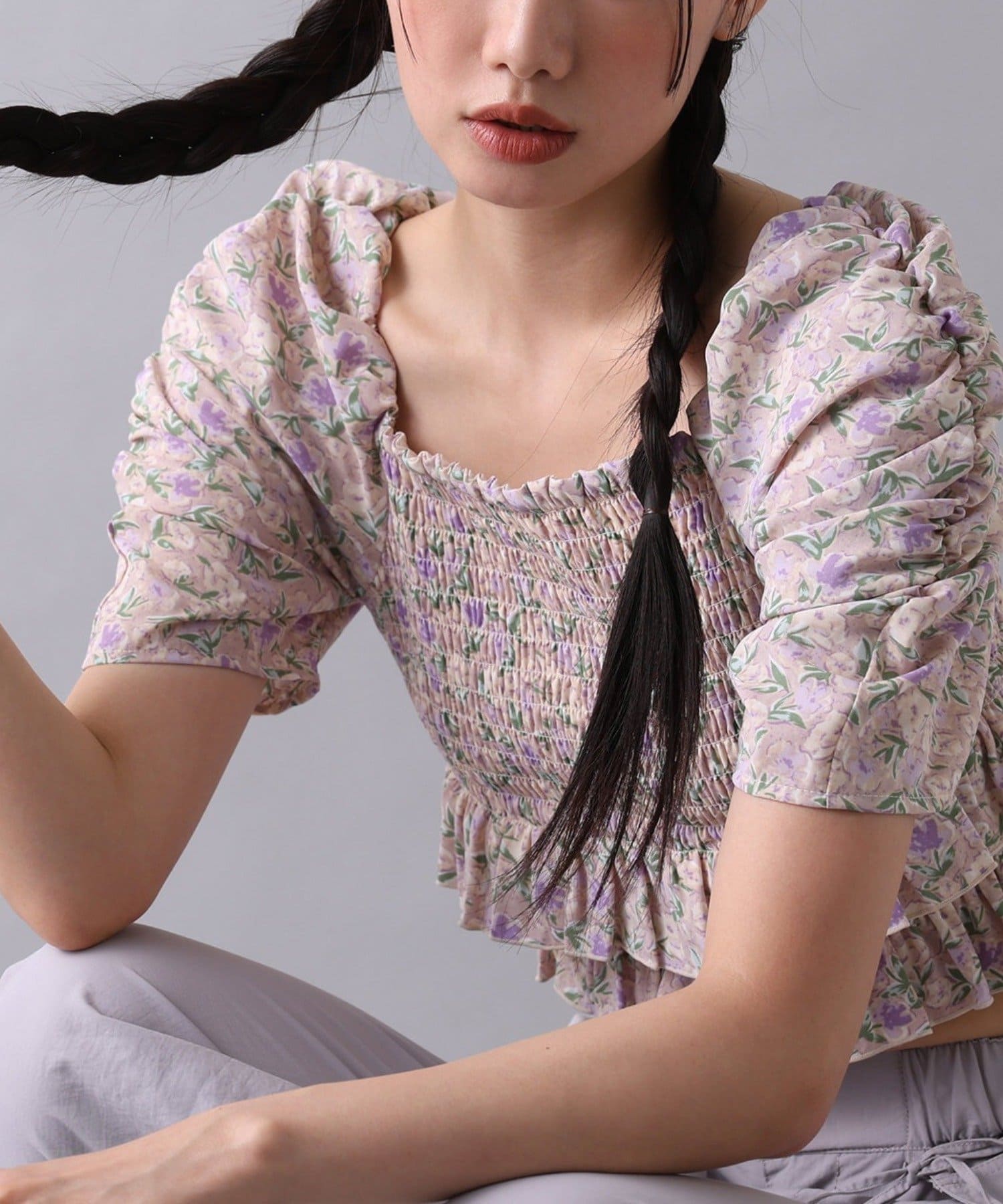 Seemi.】シャーリングブラウス | NICE CLAUP / OLIVE des OLIVE OUTLET
