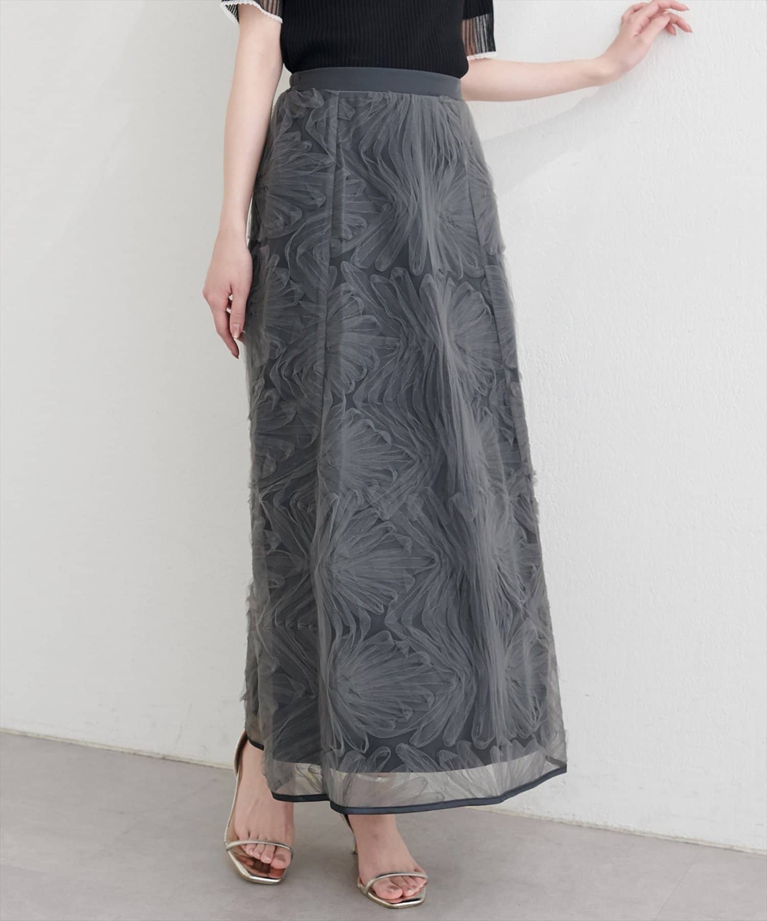 NICE CLAUP / OLIVE des OLIVE OUTLET(ナイスクラップ  / オリーブ デ オリーブ アウトレット) 【natural couture】フラワーチュールスカート
