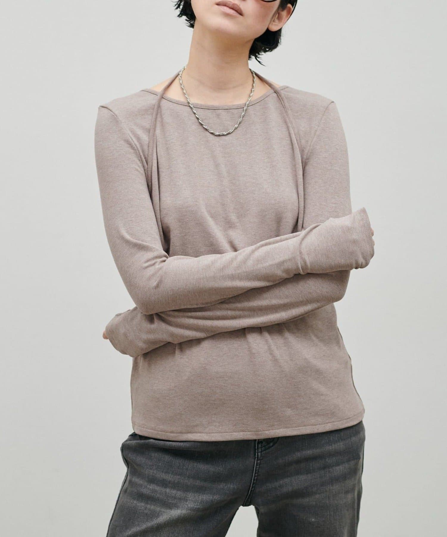 NICE CLAUP / OLIVE des OLIVE OUTLET(ナイスクラップ  / オリーブ デ オリーブ アウトレット) 【LARUTA】ホルターネック風トロモチカットソー