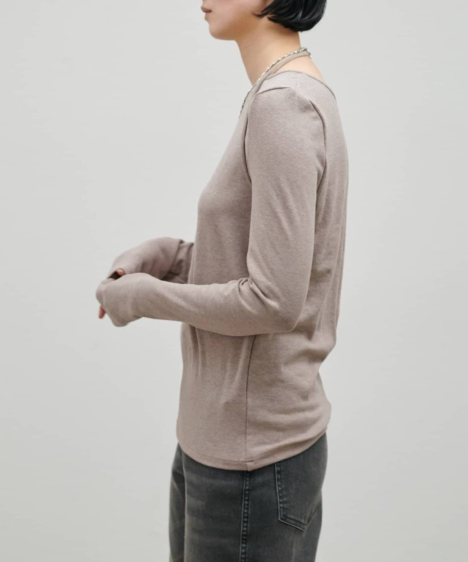 NICE CLAUP / OLIVE des OLIVE OUTLET(ナイスクラップ  / オリーブ デ オリーブ アウトレット) 【LARUTA】ホルターネック風トロモチカットソー