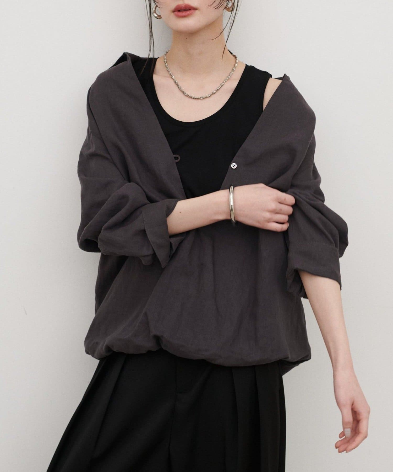 NICE CLAUP / OLIVE des OLIVE OUTLET(ナイスクラップ  / オリーブ デ オリーブ アウトレット) 【LARUTA】スキッパー重ね着ブラウス