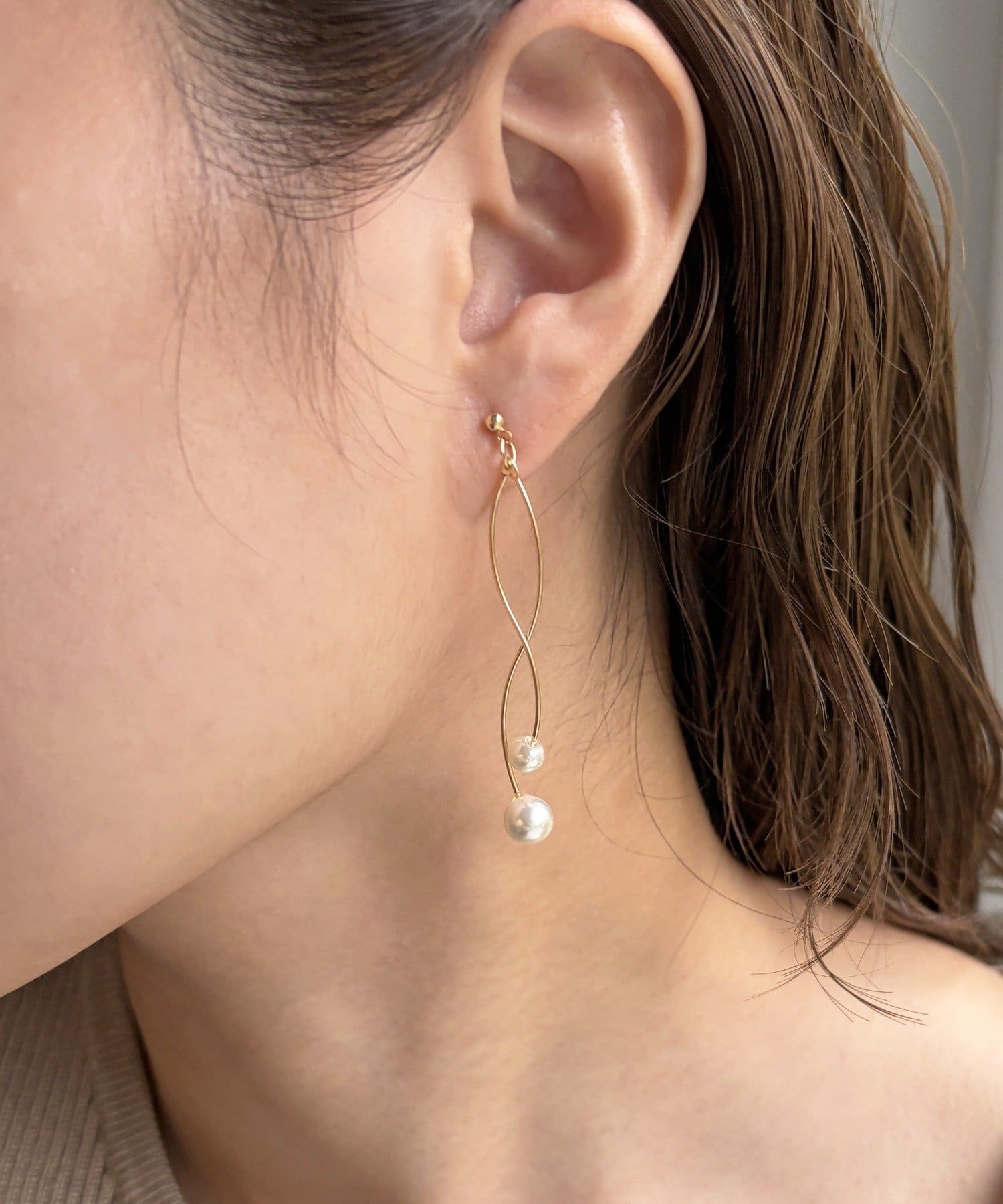 Lattice(ラティス) 華奢パールピアス