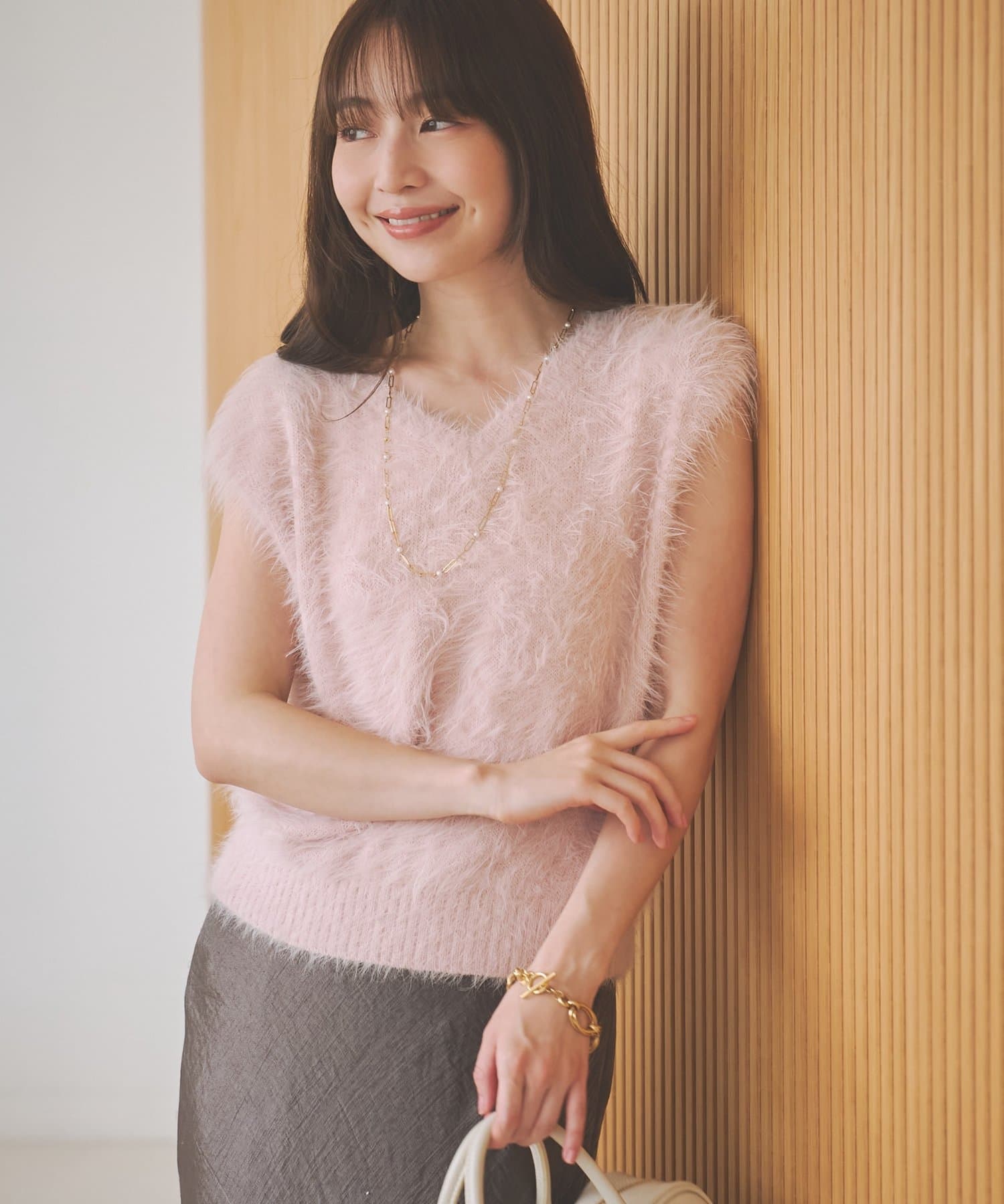 La boutique BonBon(ラブティックボンボン) へアリーフェザー前後２WAYフレンチニット