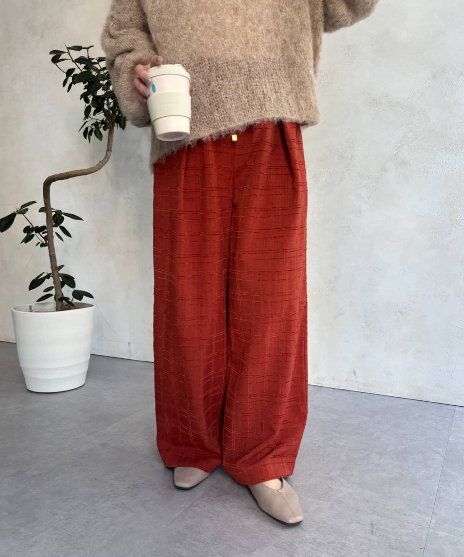 Jena　espace merveilleux(ジェナ　エスパスメルヴェイユ) モールチェックパンツ