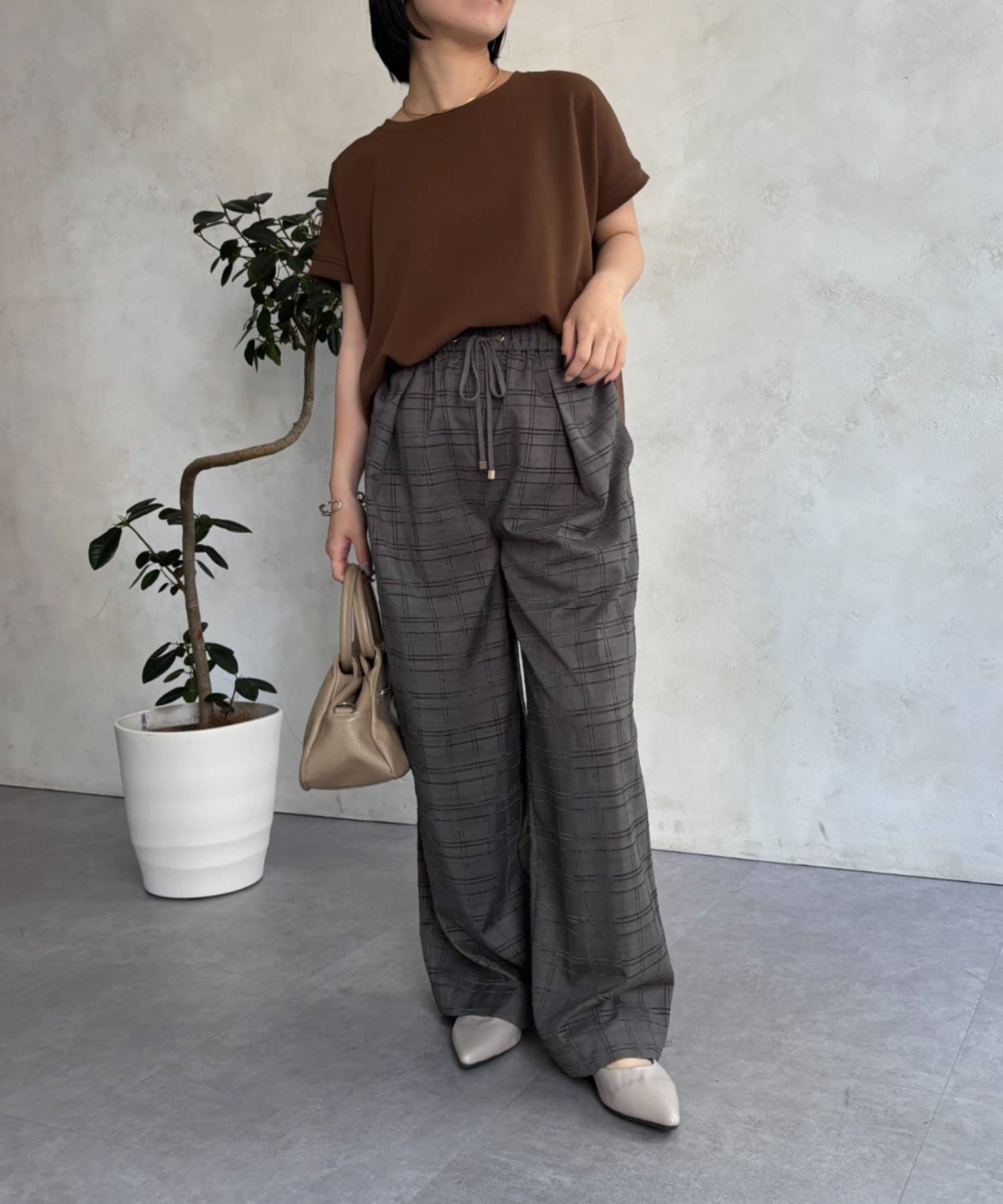 Jena　espace merveilleux(ジェナ　エスパスメルヴェイユ) モールチェックパンツ