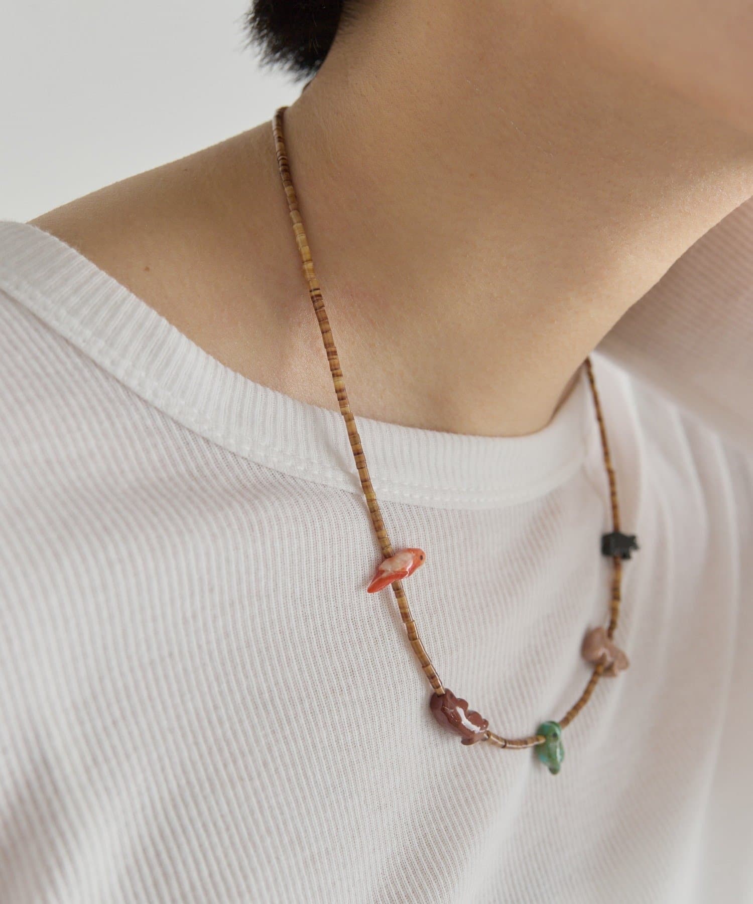 ear PAPILLONNER(イア パピヨネ) 《スターリングシルバー使用》天然石フェティッシュショートネックレス