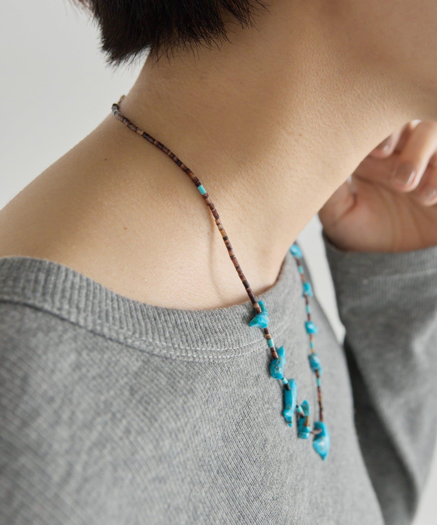 ear PAPILLONNER(イア パピヨネ) 《スターリングシルバー使用》ターコイズフェティッシュネックレス