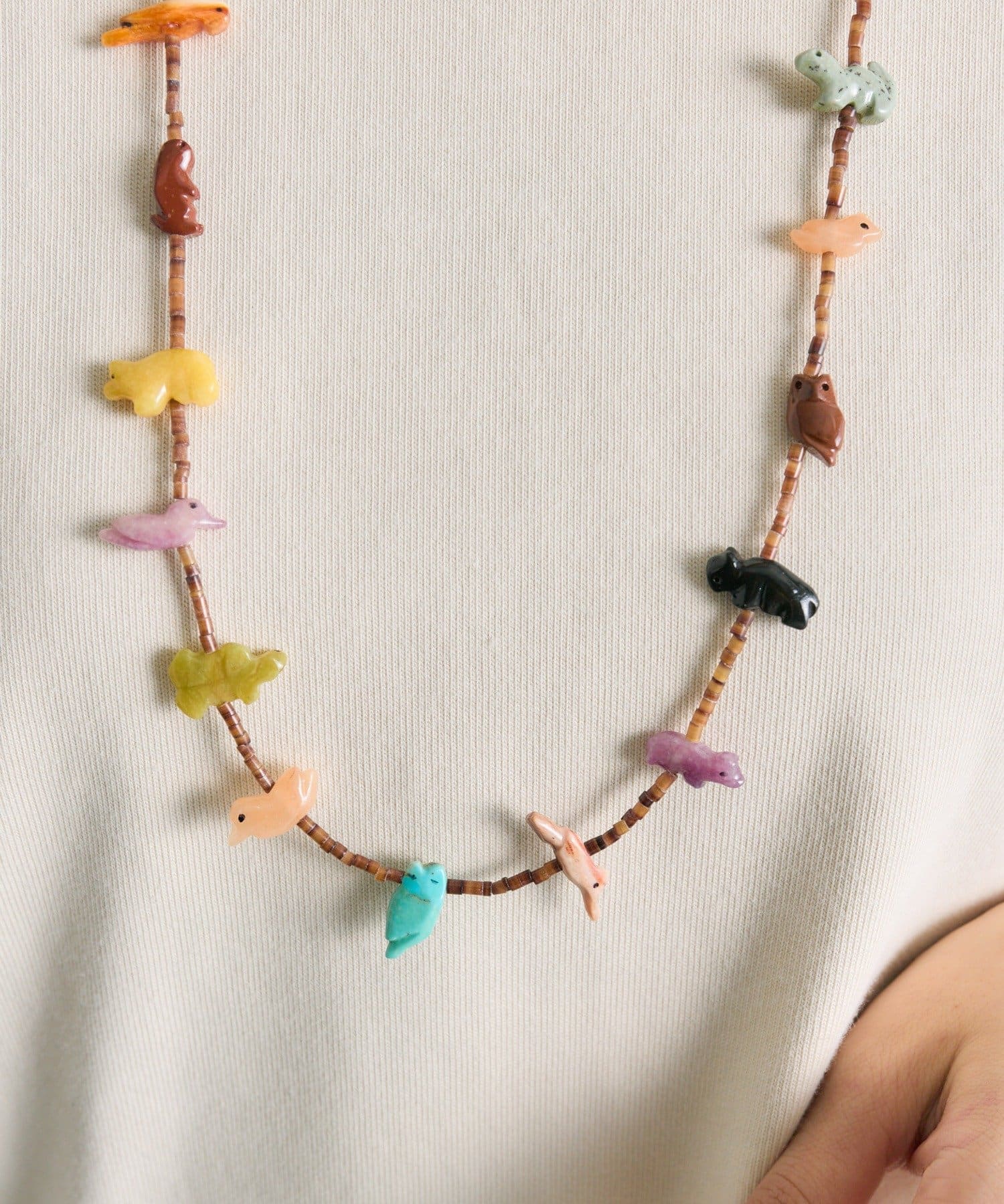 ear PAPILLONNER(イア パピヨネ) 《スターリングシルバー使用》天然石フェティッシュ80cmネックレス
