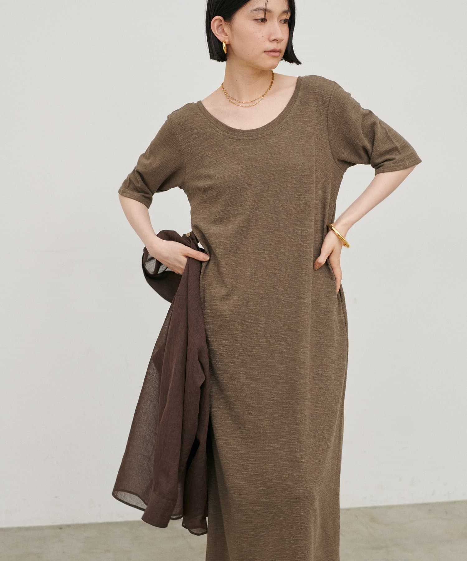 LARUTA(ラルータ) 2WAYハーフスリーブカットワンピース