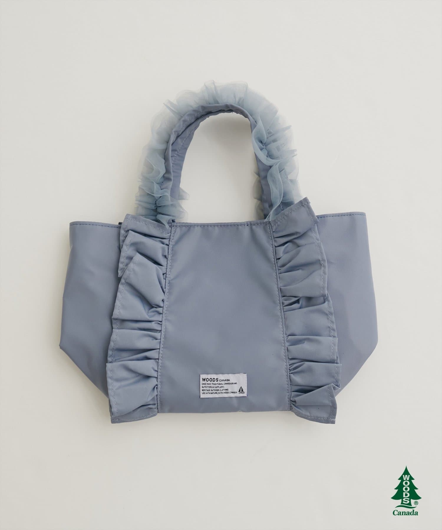 natural couture(ナチュラルクチュール) 【WOODS × natural couture】ショルダー付きフリルミニトートバッグ