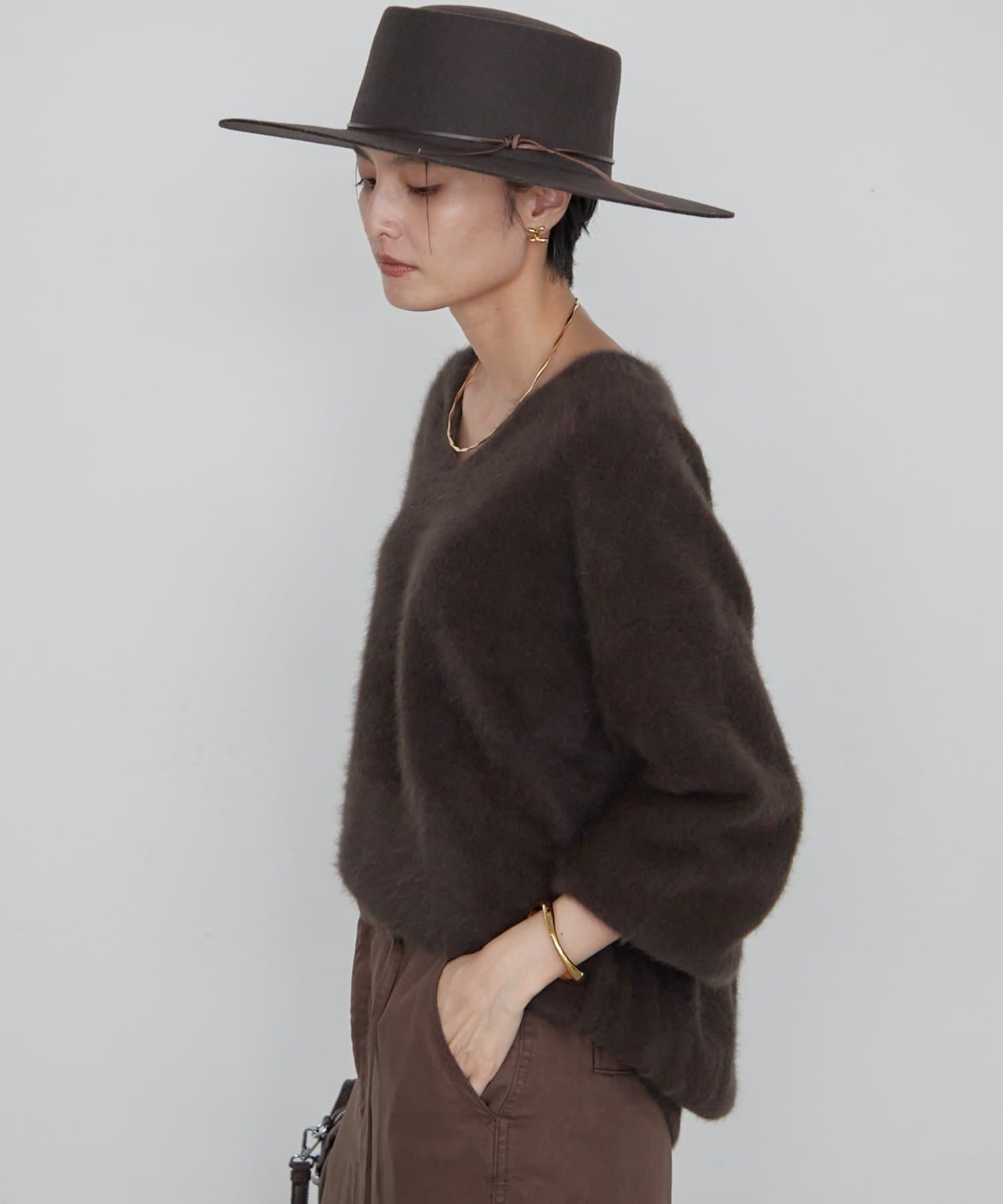 LOUNGEDRESS(ラウンジドレス) 《極上の肌触り》ファーカシミヤVニット