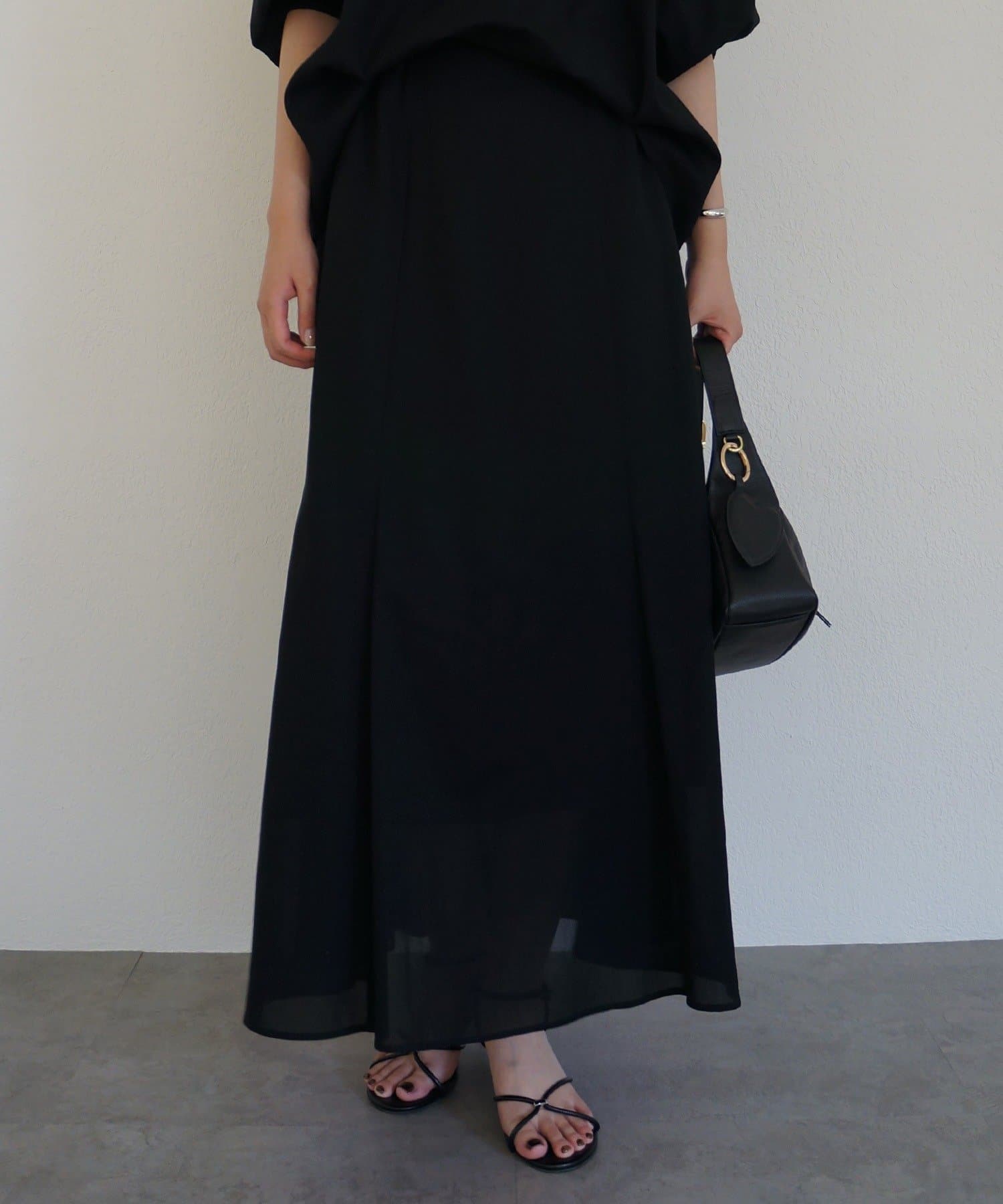 LOUNGEDRESS(ラウンジドレス) 《セットアップ着用可》カラミメッシュフレアスカート